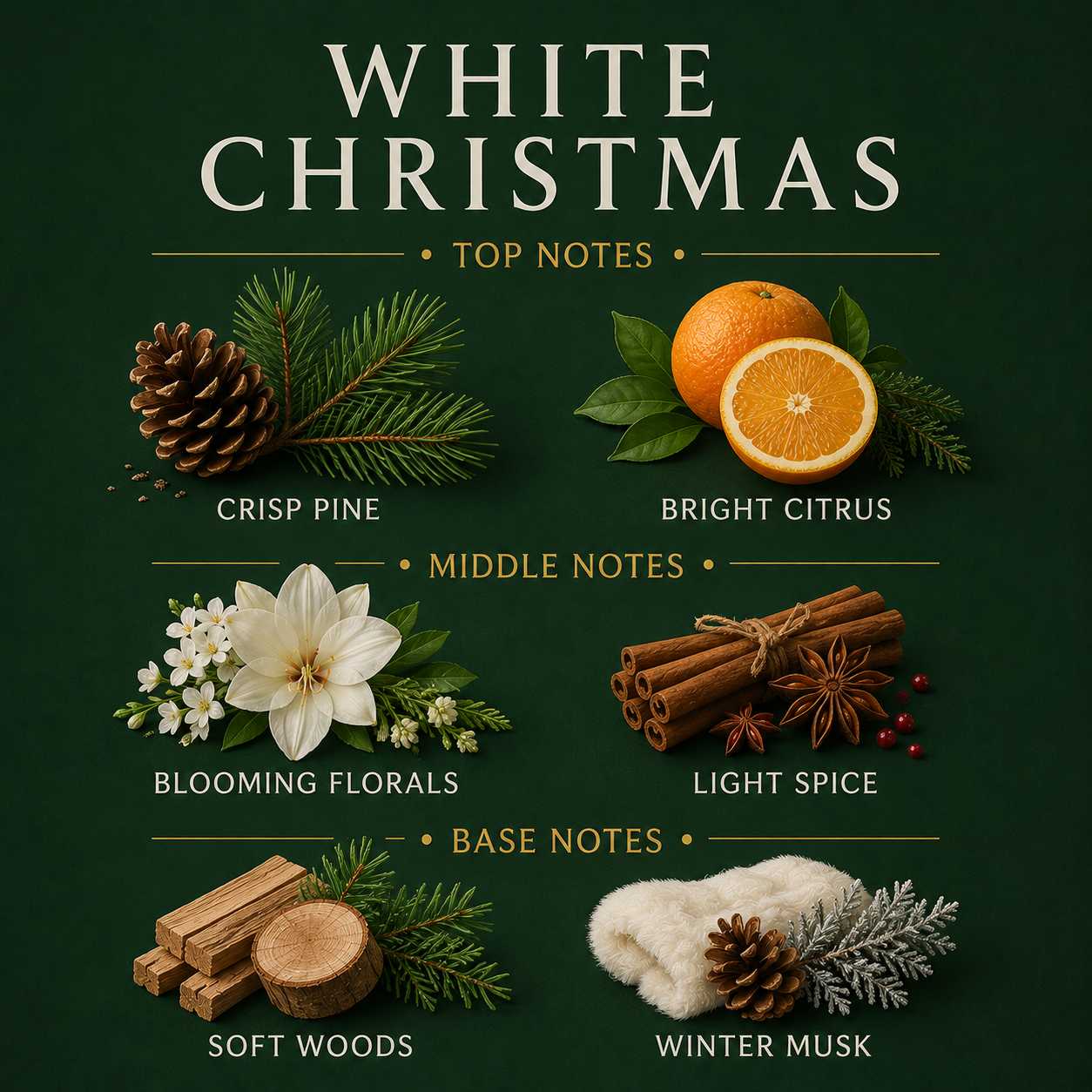 White Christmas 3-Wick Candle