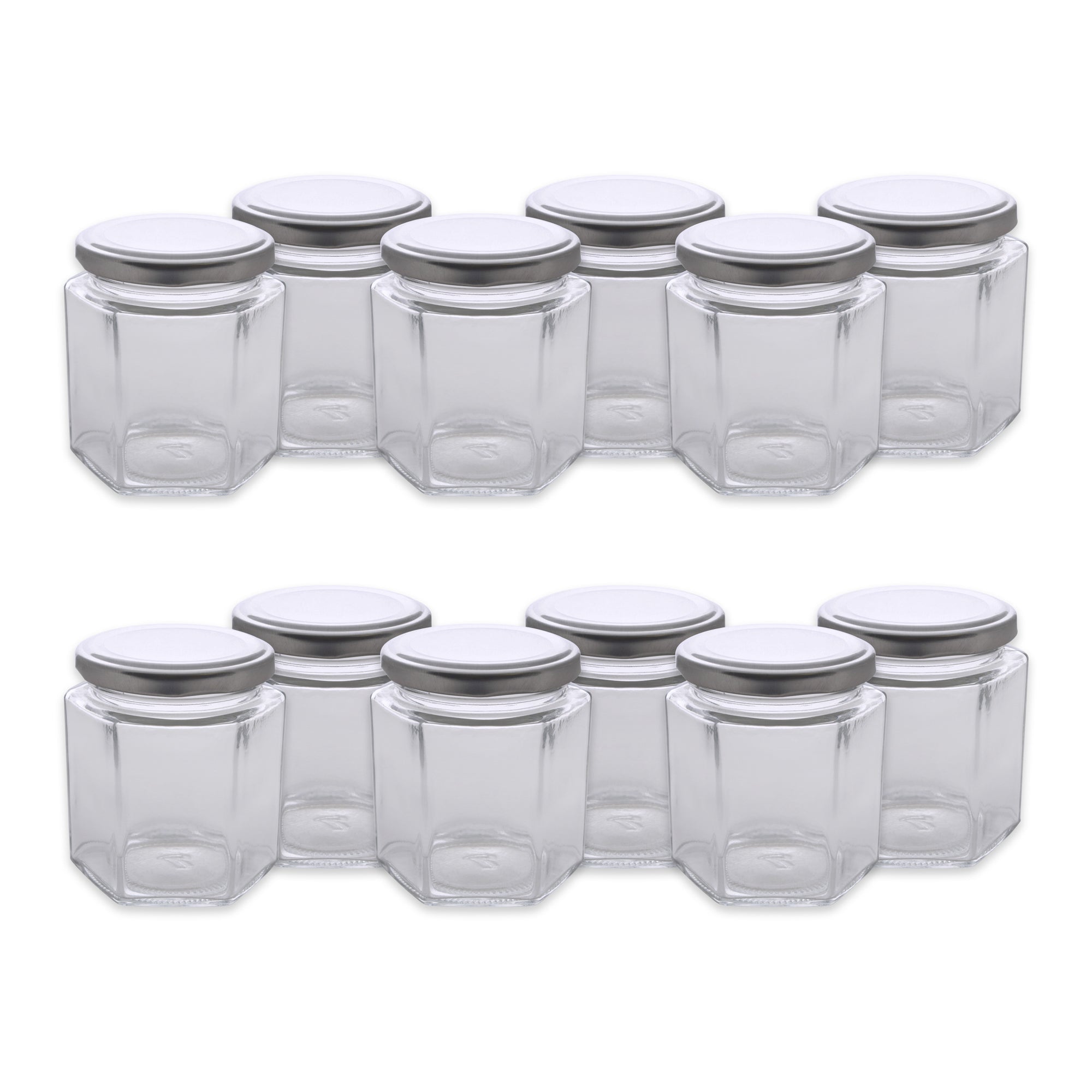 Dii(Set Of 12) Hexagon Jars With Silver Lids
