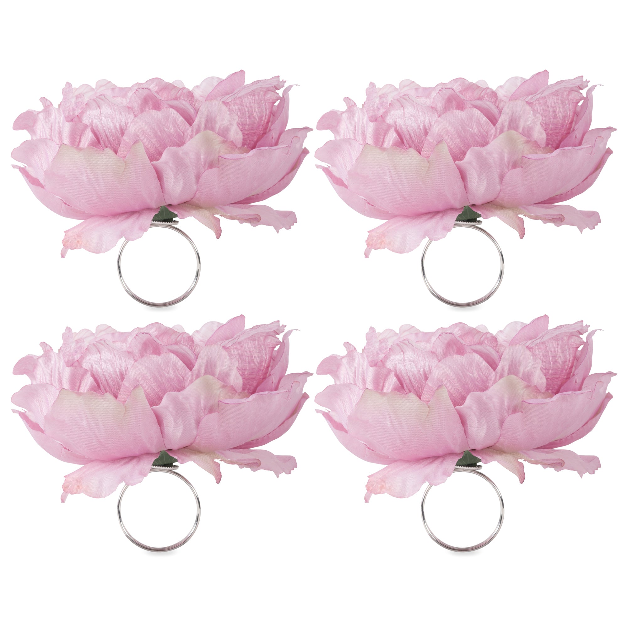 Dii Peony Flower Napkin Ring (Set Of 4)