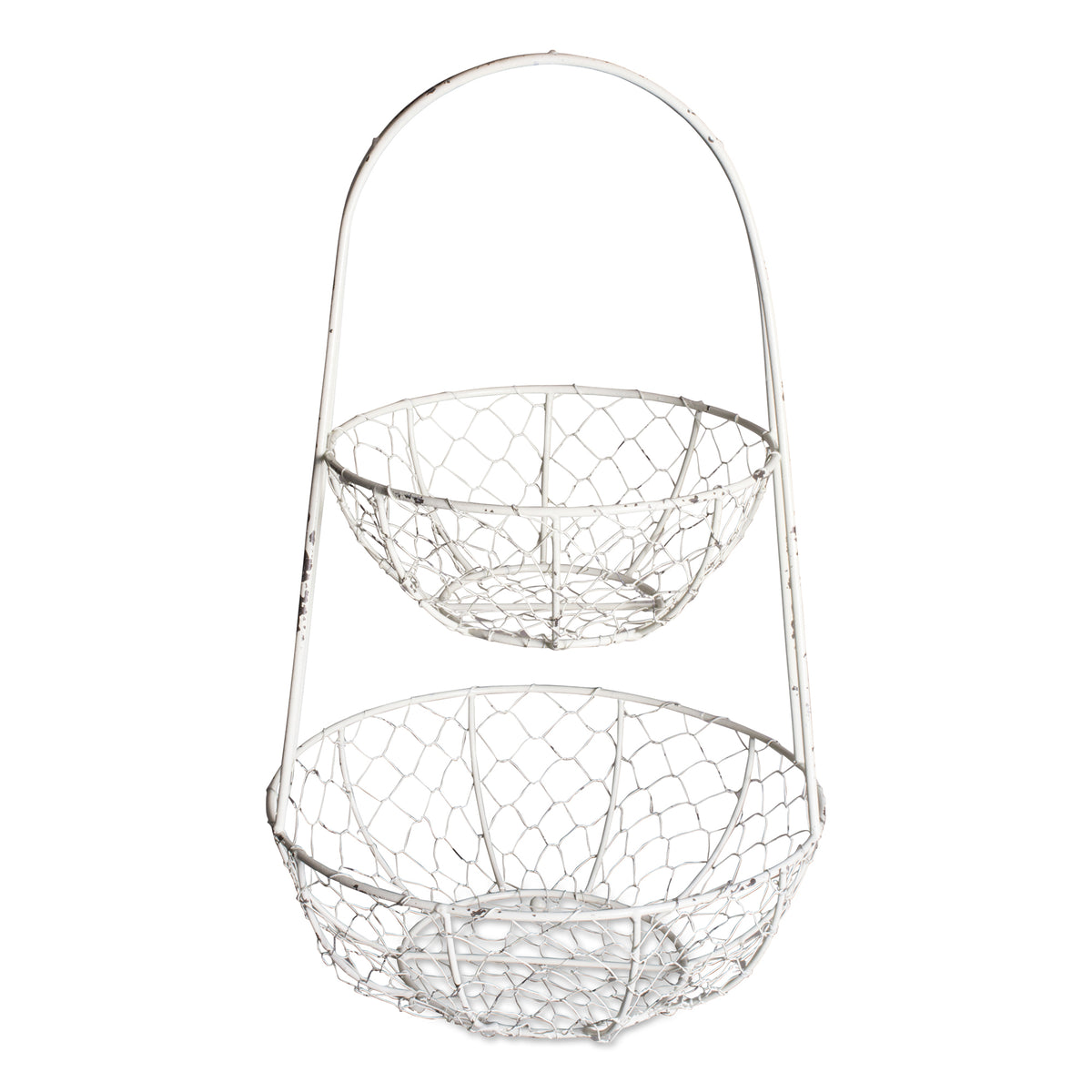 Dii Chicken Wire Tiered Stand Antique White