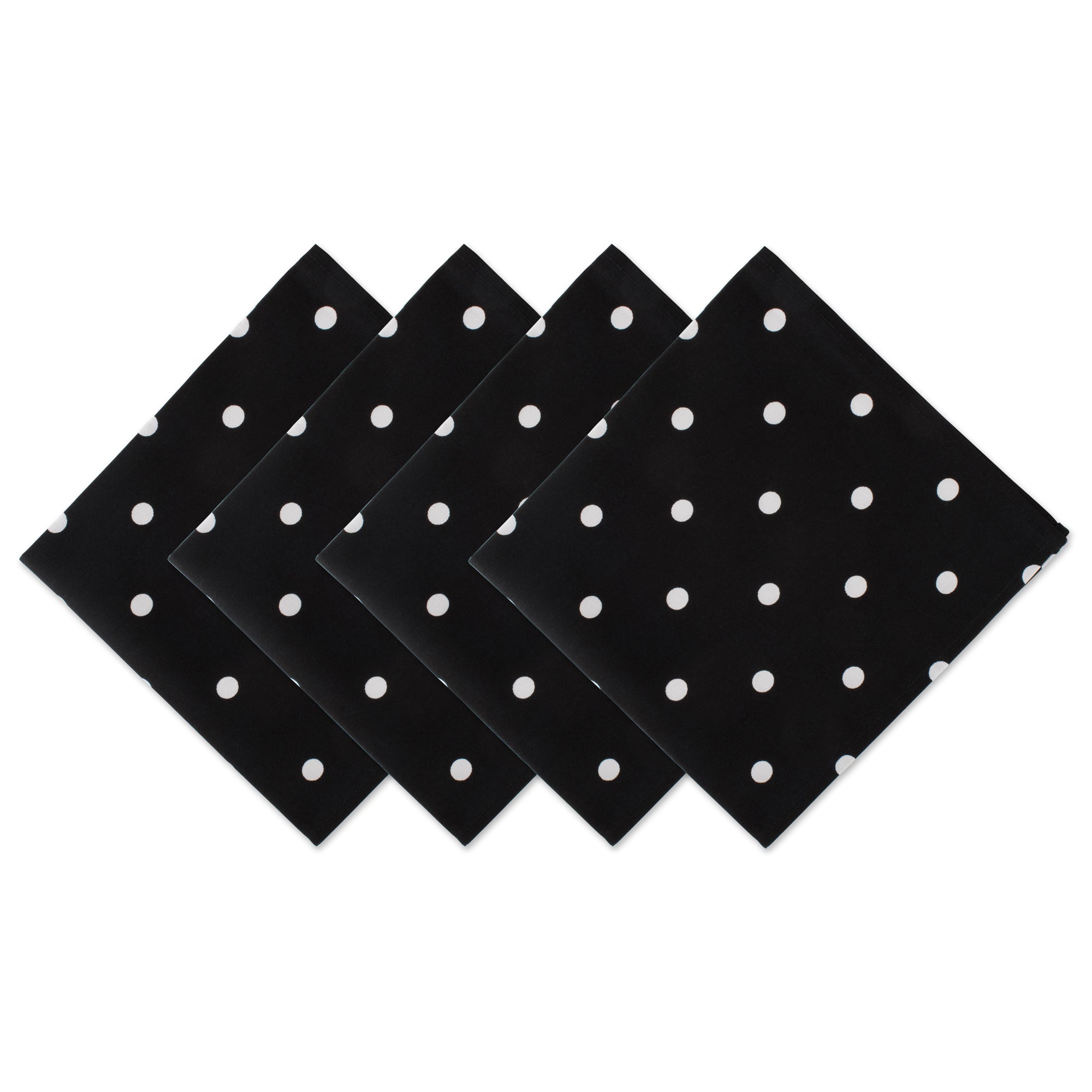Dii Polka Dot Napkin(Set Of 4) Black/White