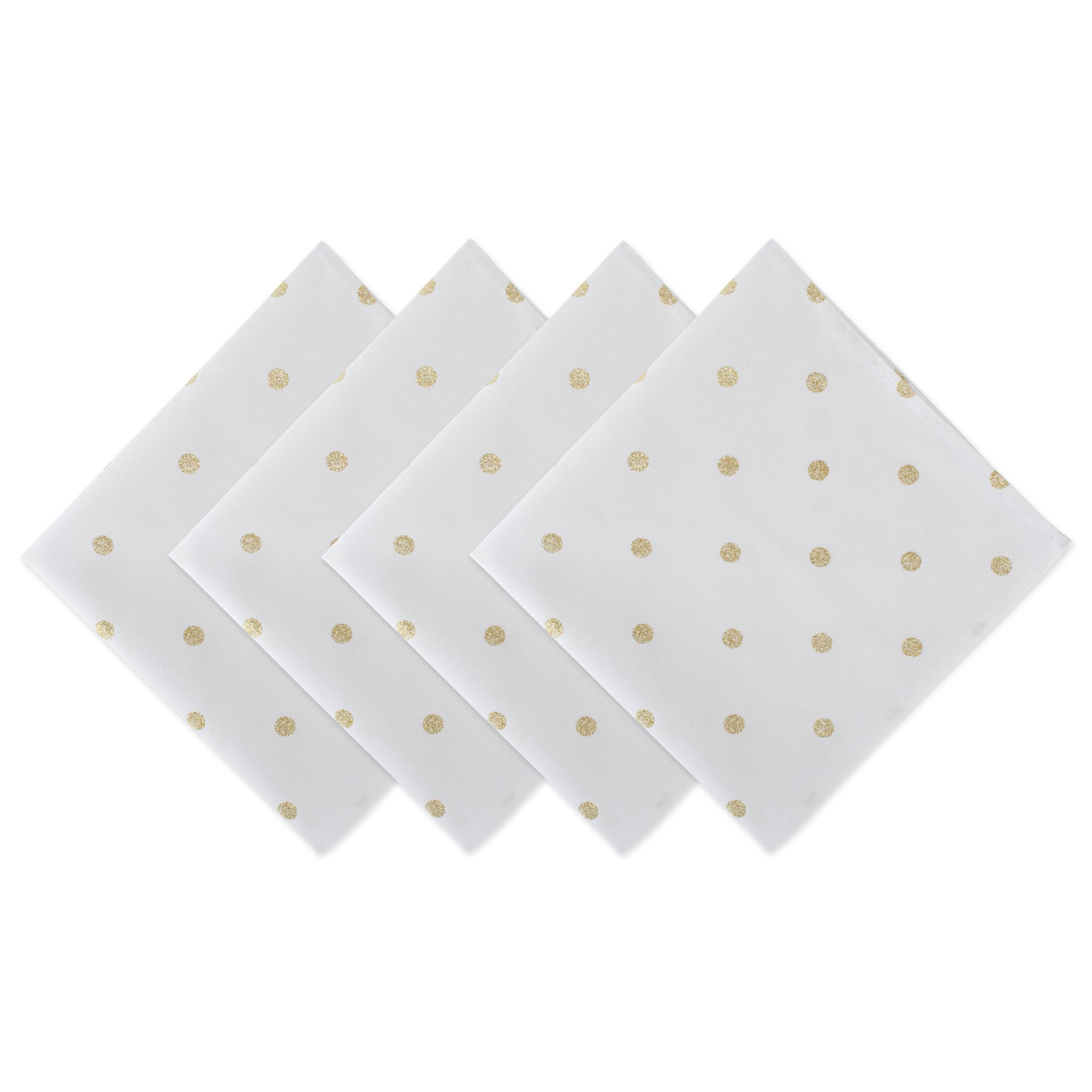 Dii Polka Dot Napkin(Set Of 4) White/Gold Metallic