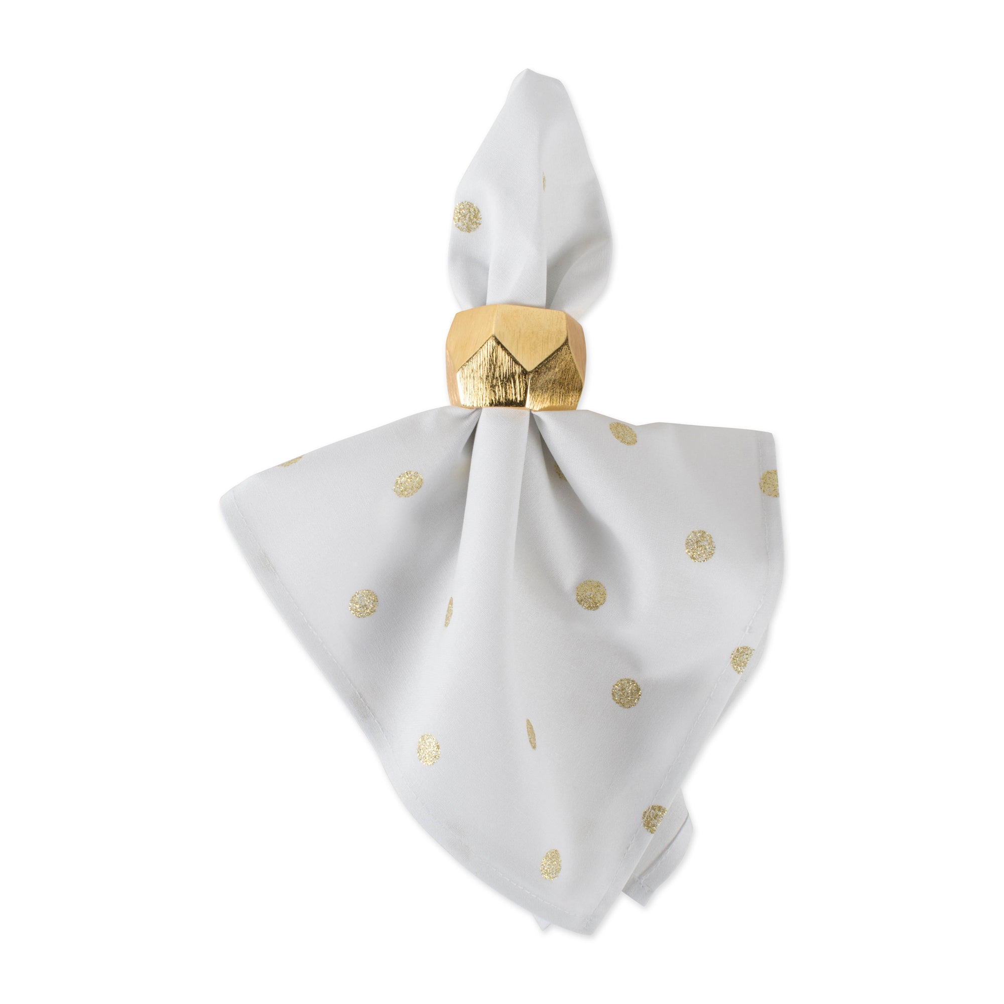 DII Polka Dot Napkin(Set of 4) White/Gold Metallic