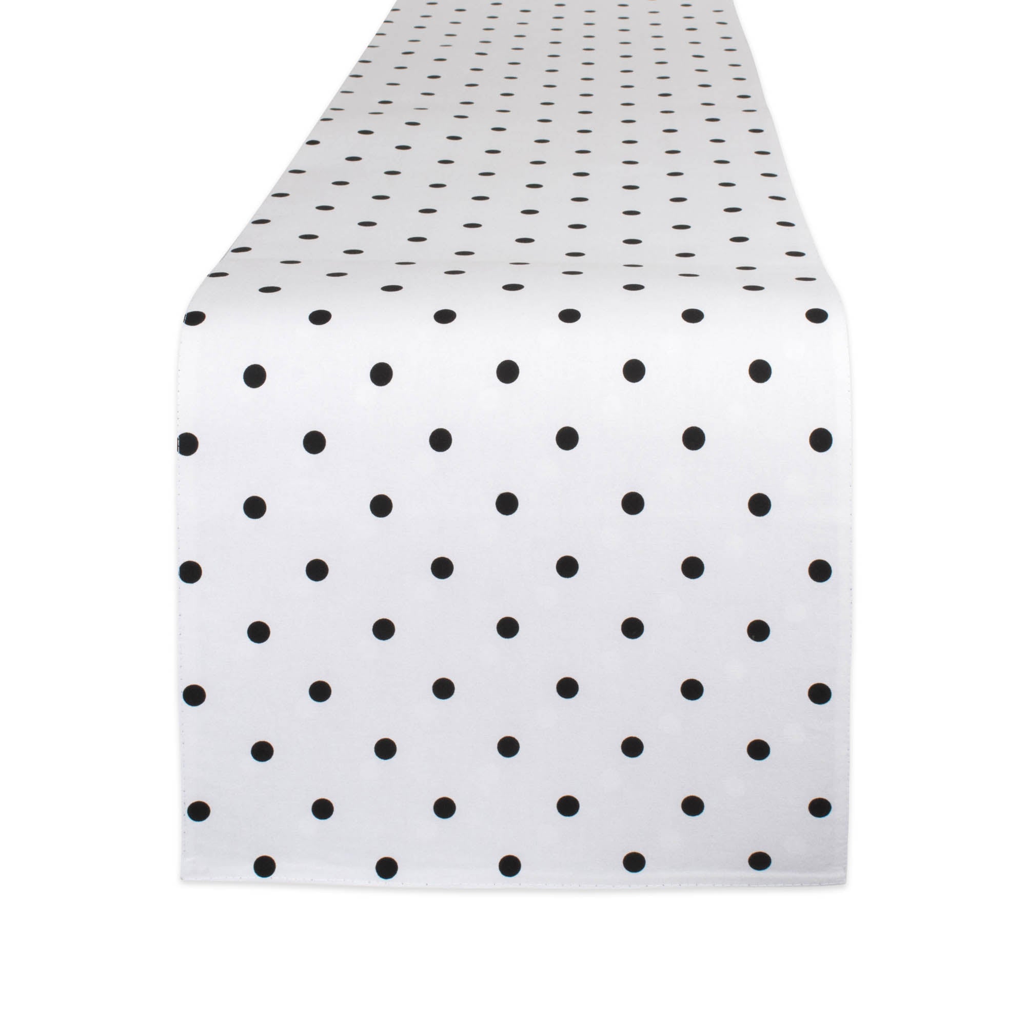 Dii Reversible Polka Dot Table Runner 72 White/Black