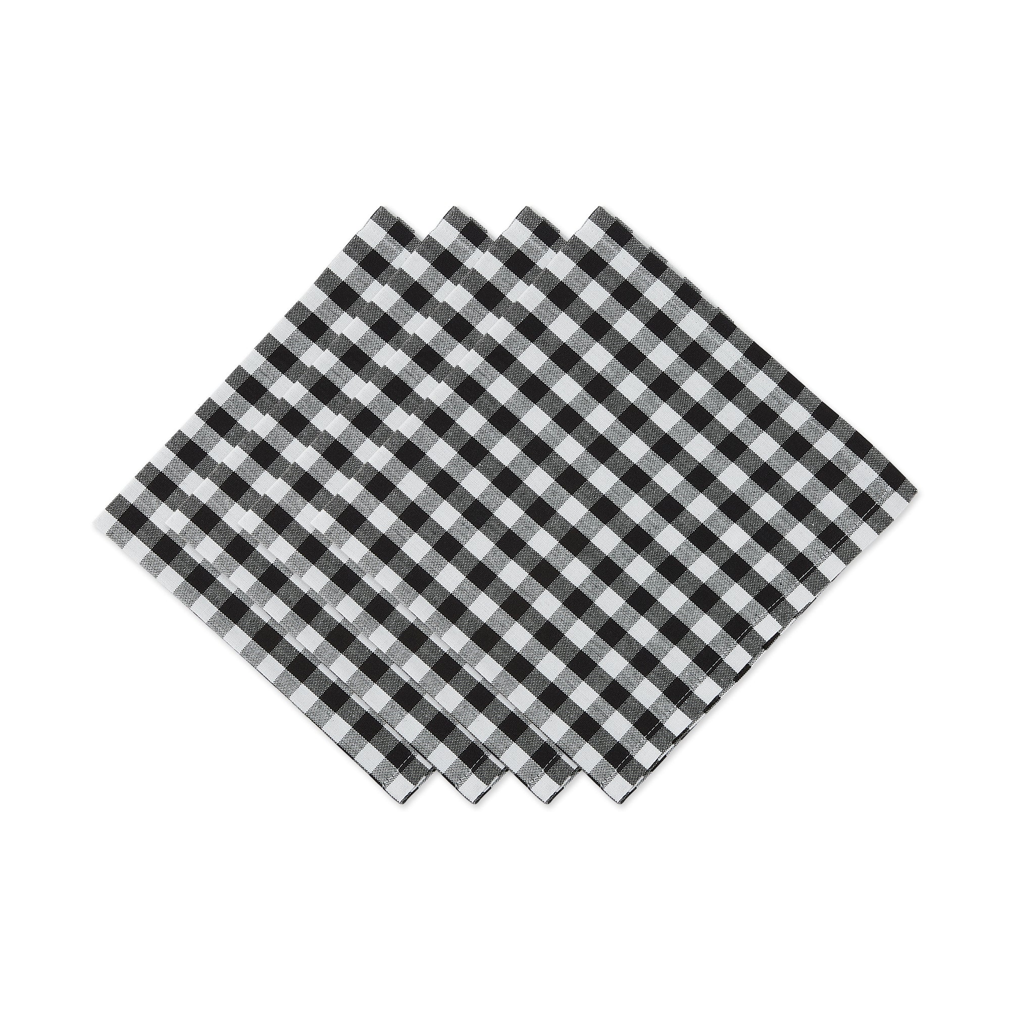Dii Black/White Gingham Napkin Set