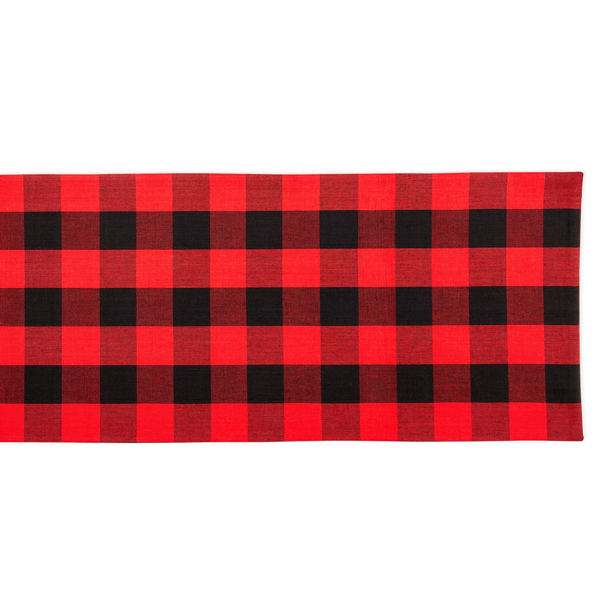 Dii Red/Black Reversible Gingham/Buffalo Check Table Runner 14X72