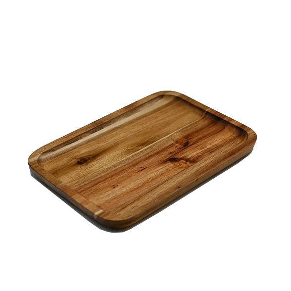 Zavis Green Acacia Wood Serving rectangle StackableTray / Dish 10" X 7" | Dishwasher Safe