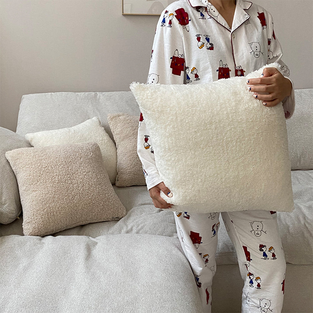 18"x18" Teddy Faux Fluffy Solid Color FULL set of Throw Pillow (With  Insert)