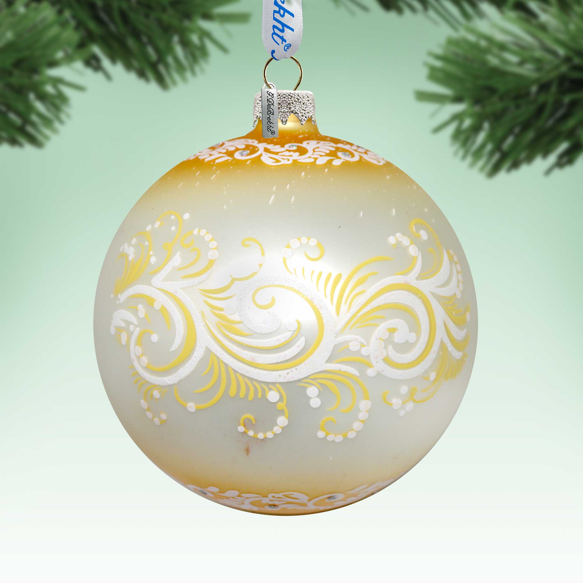 Holy Family and Three Kings Lg Glass Ornament in Gold by G.DeBrekht - Christmas Decor - 73920G