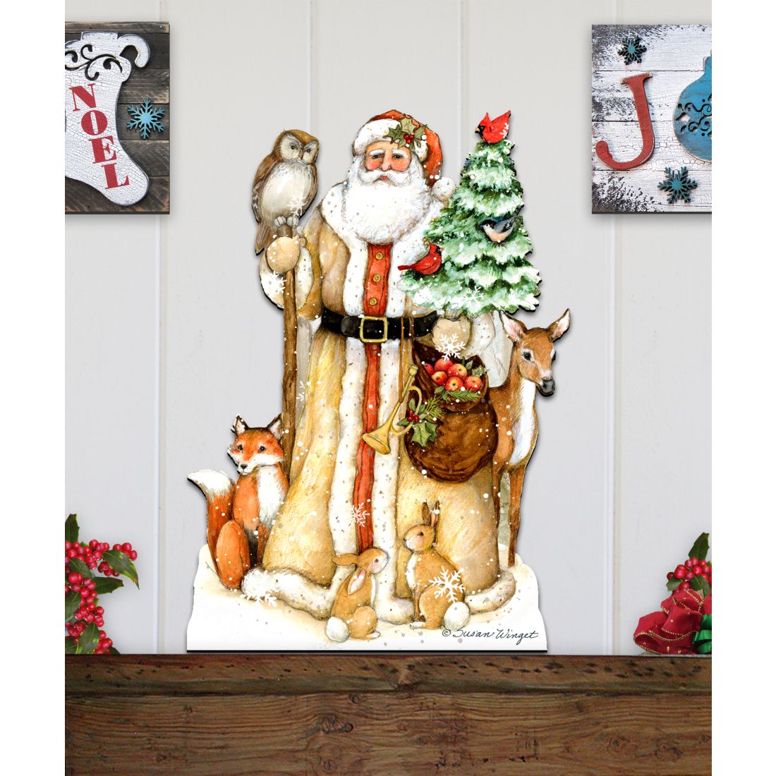 Ivory Santa Christmas Door Decor by Susan Winget - Christmas Santa and Snowman Decor