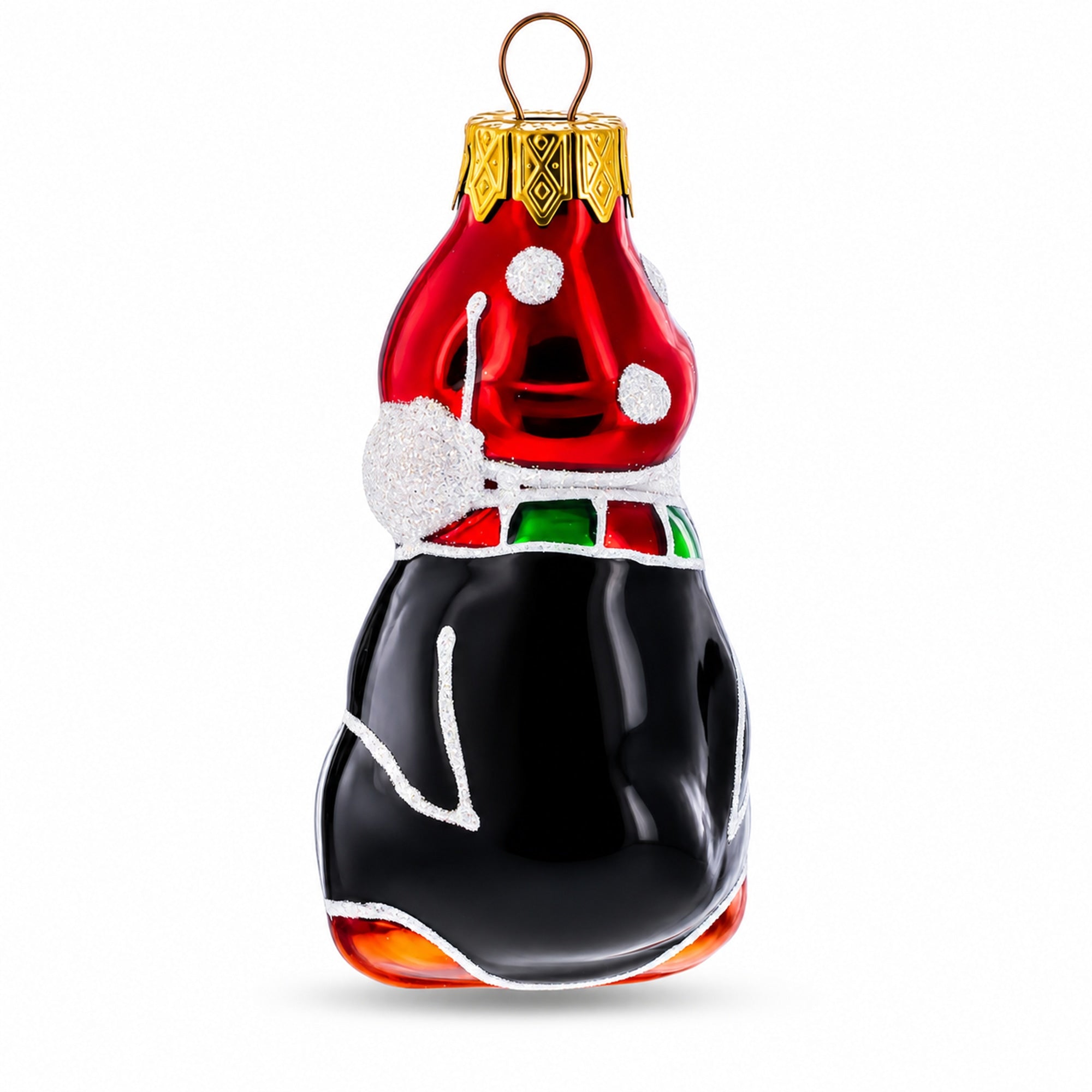 Penguin with Scarf and Hat Glass Christmas Ornament