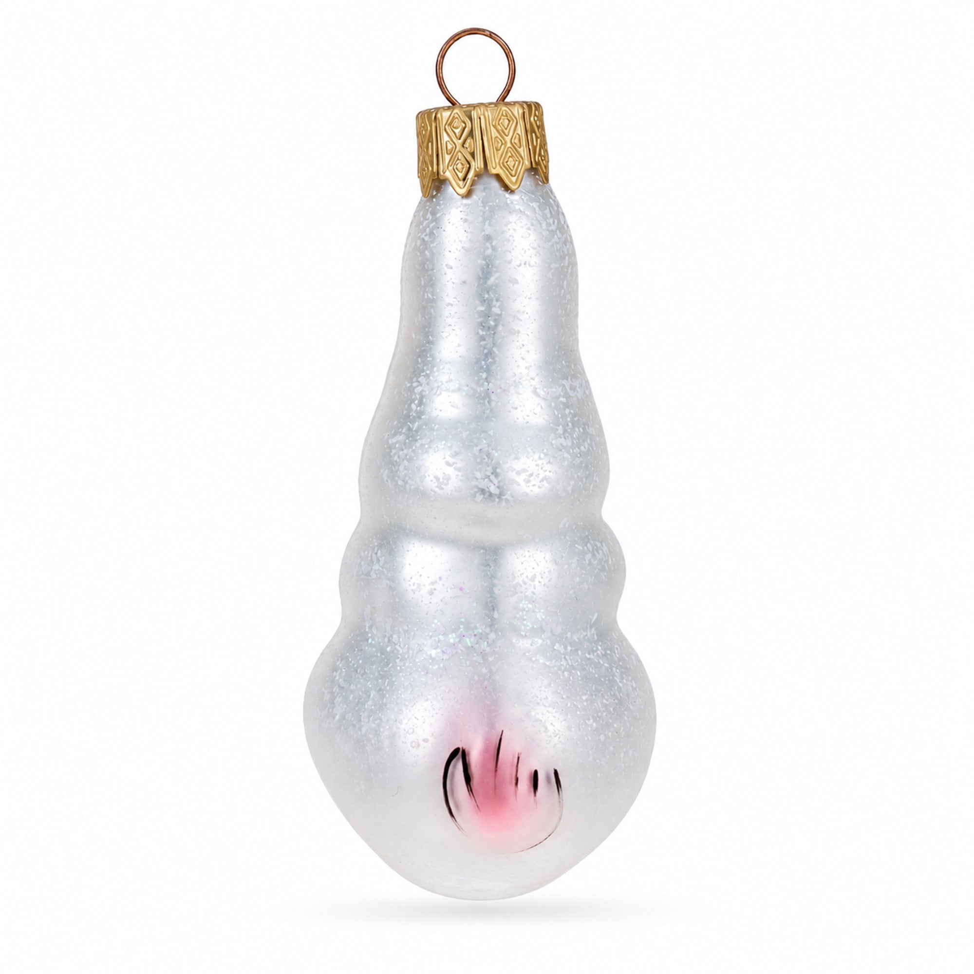 Bunny with Cabbage Glass Christmas Ornament