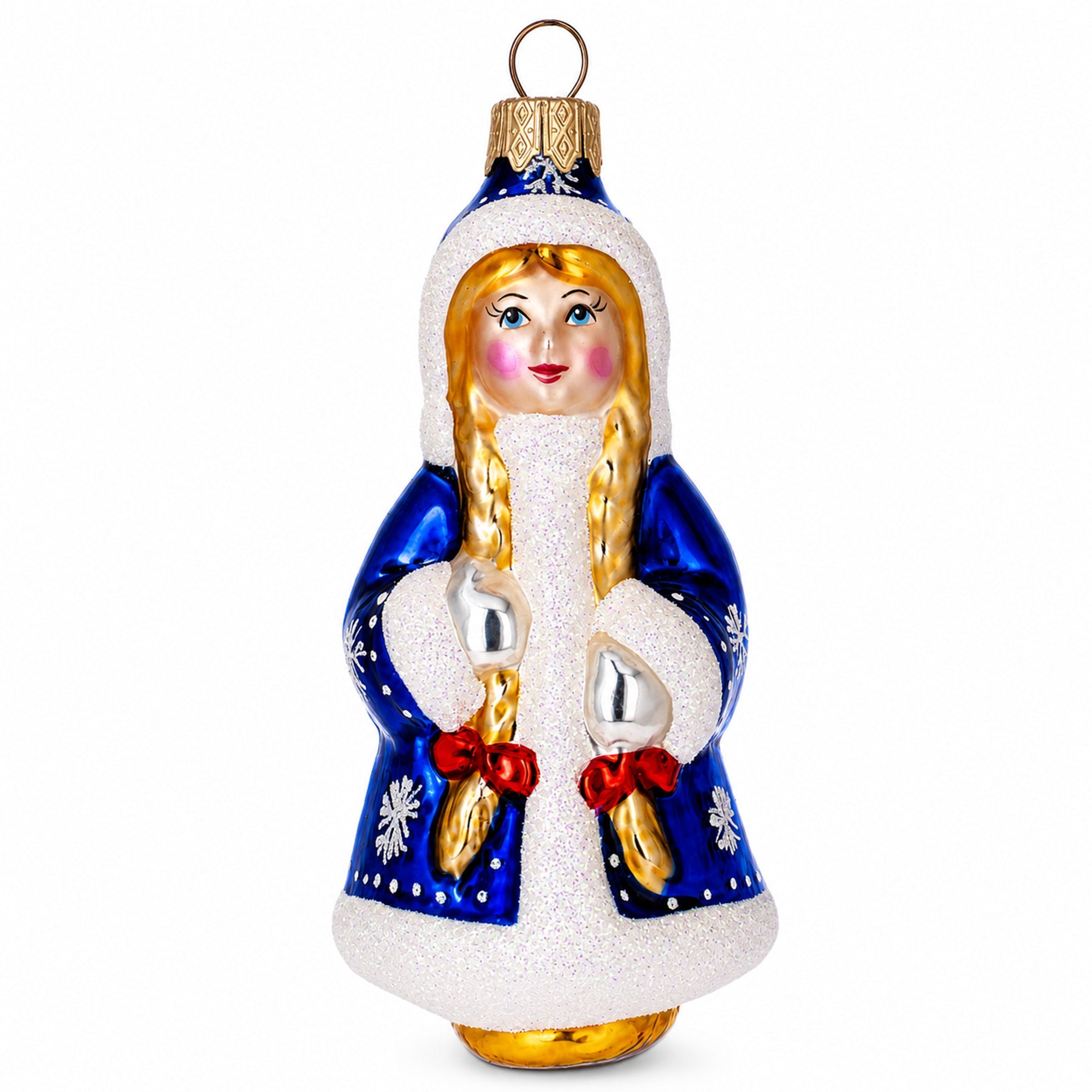 Snow Maiden Snigurochka Glass Christmas Ornament