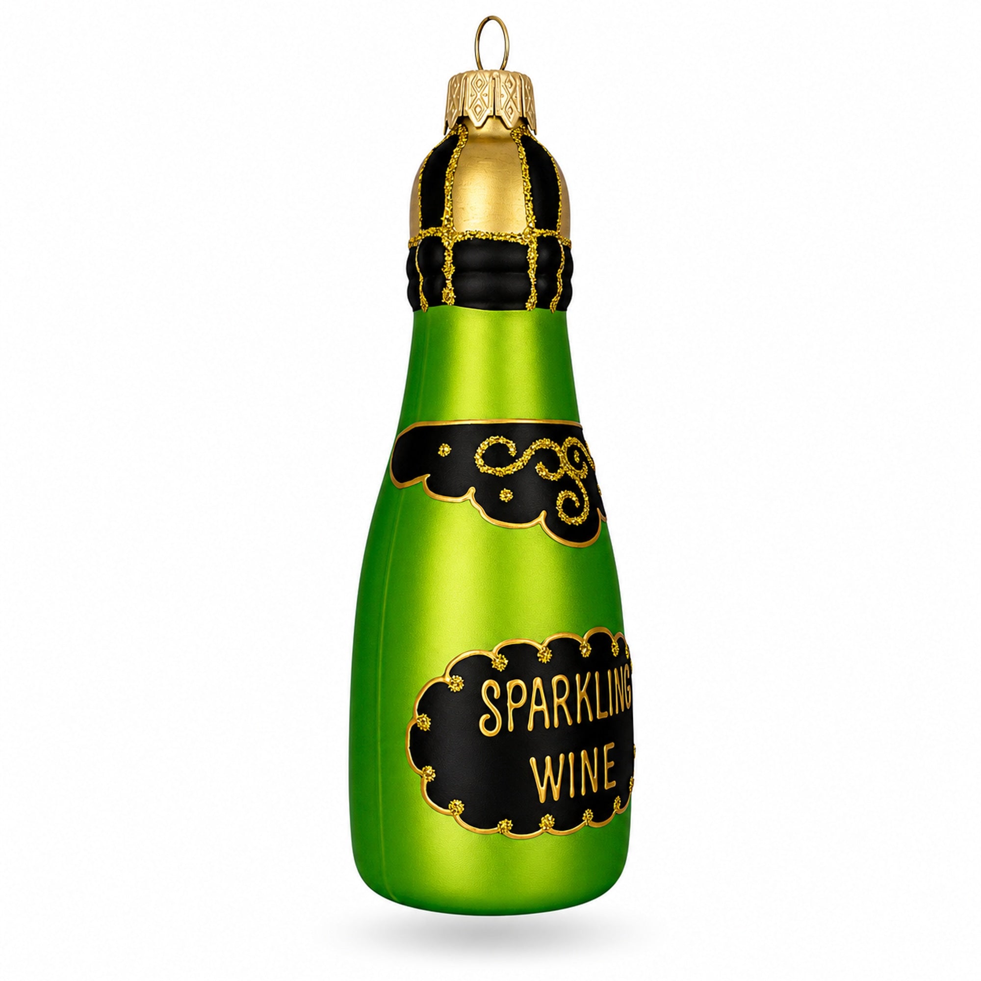 Bottle of Sparkling Wine Champagne Glass Christmas Ornament