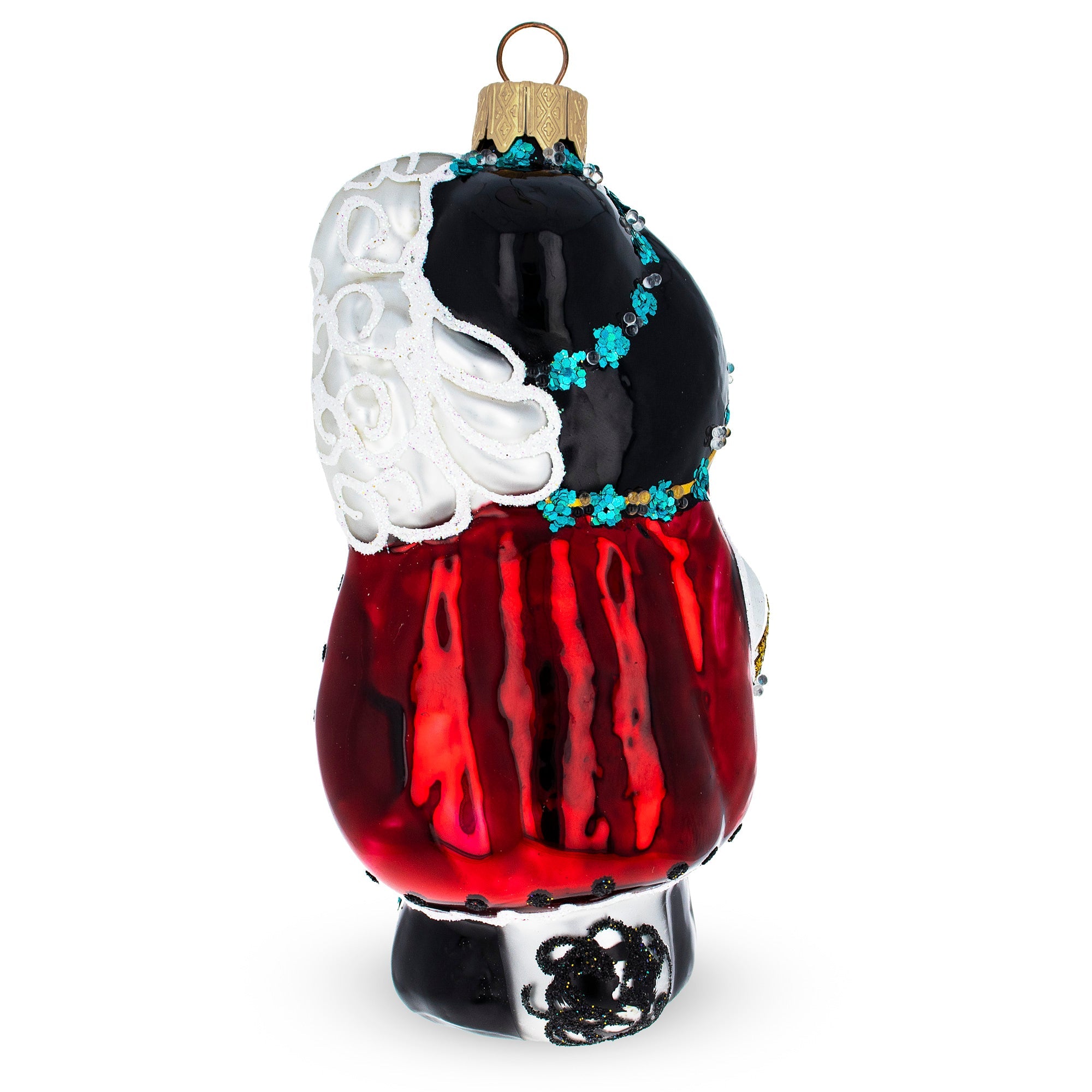 Puss in Boots Wearing Ornate Suit Glass Christmas Ornament