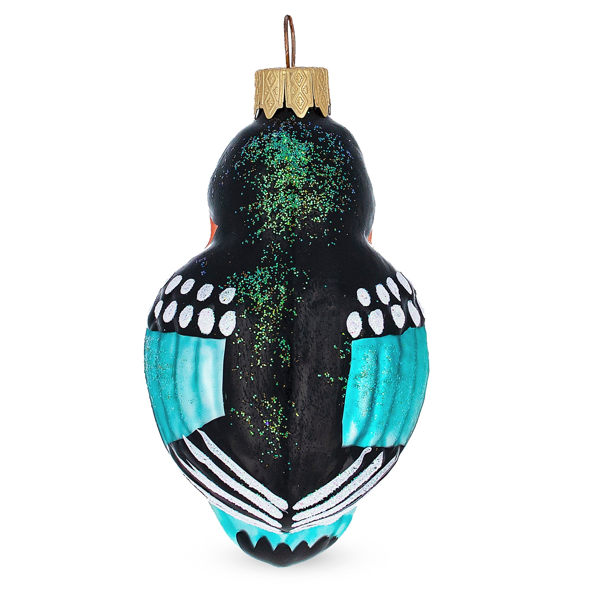 Bullfinch Bird Glass Christmas Ornament