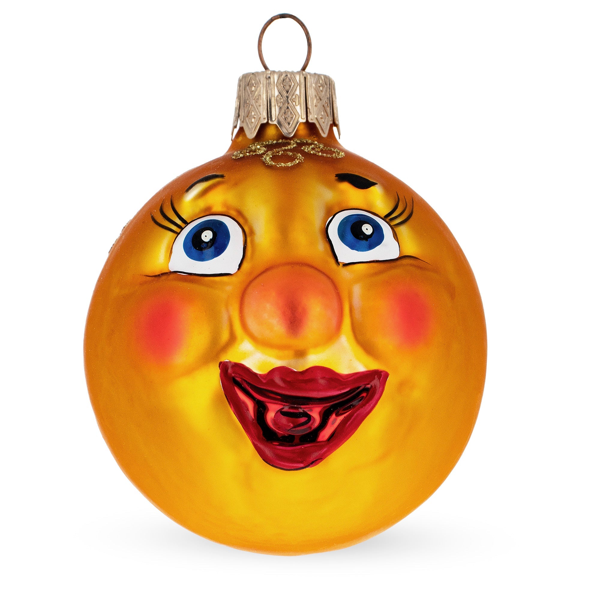 Kolobok, the Folk Tale Hero, Mini Glass Christmas Ornament