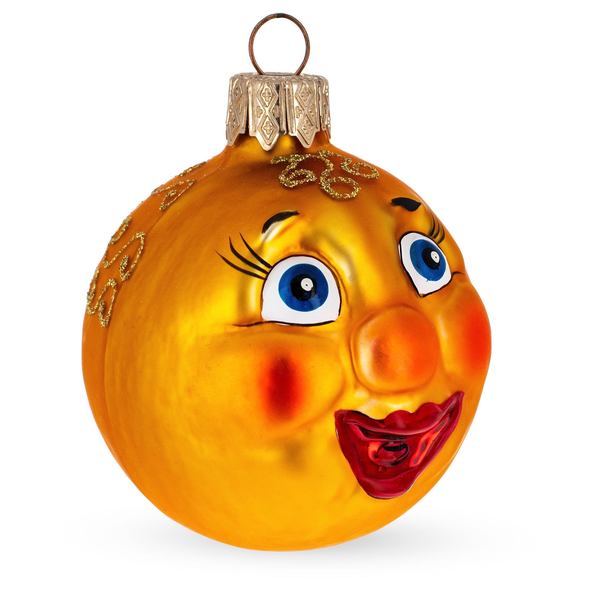 Kolobok, the Folk Tale Hero, Mini Glass Christmas Ornament