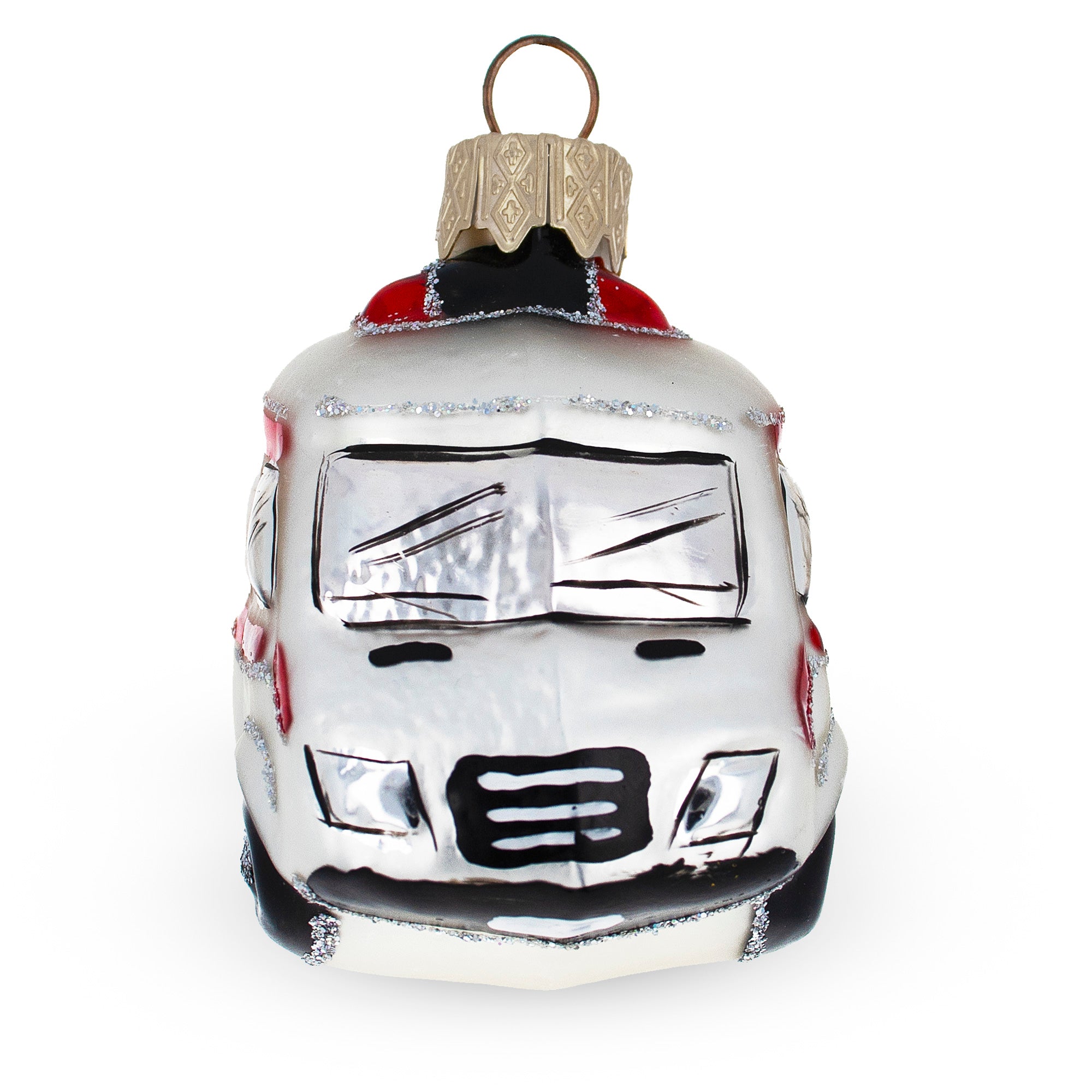 Emergency Vehicle Ambulance Car Mini Glass Christmas Ornament