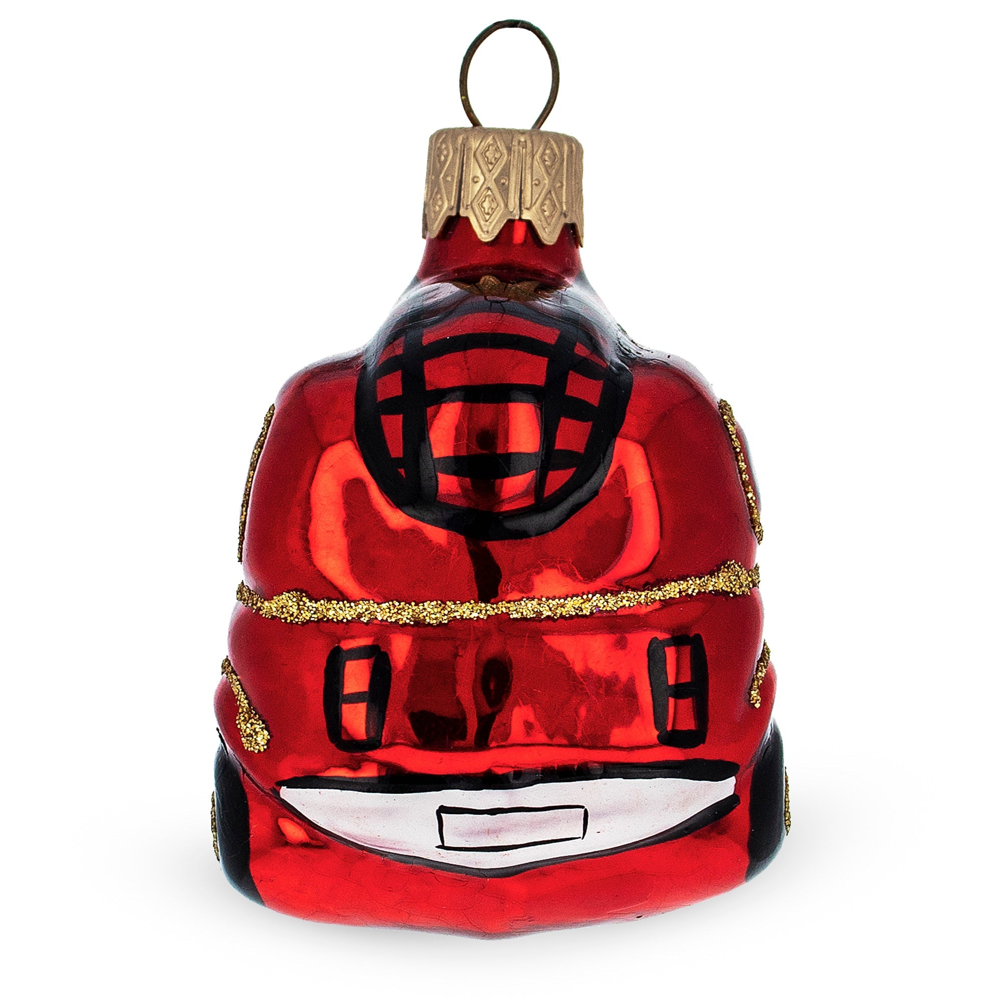 Red Firefighting Truck Mini Glass Christmas Ornament
