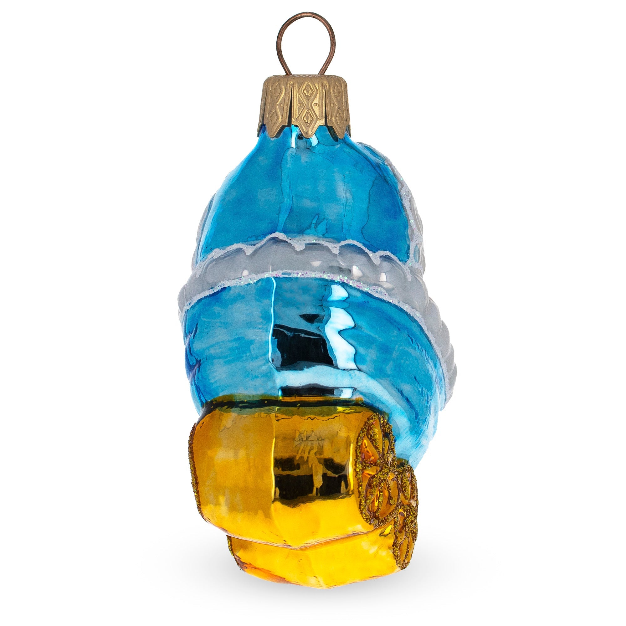 Newborn Baby Girl in a Stroller Glass Christmas Ornament