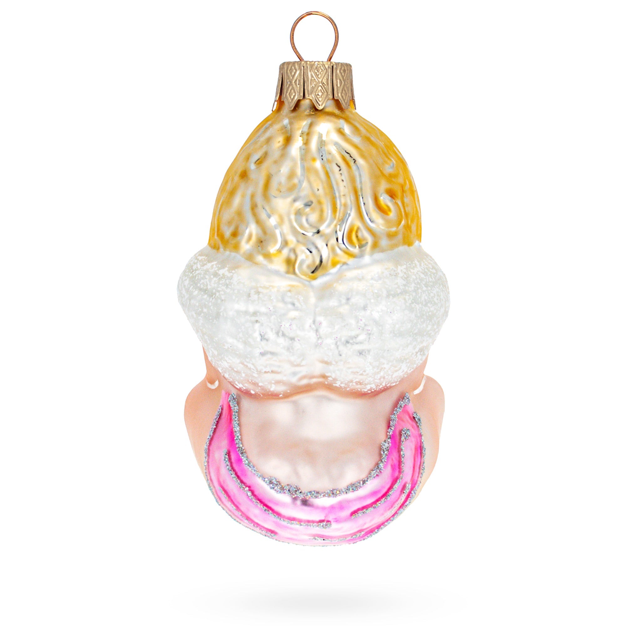 Cherub Angel in Prayer Glass Christmas Ornament