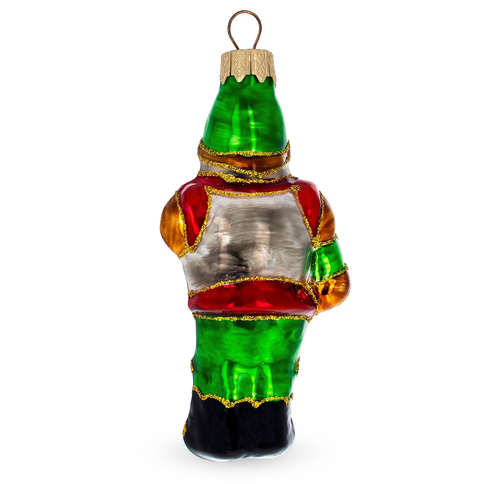 Medieval Armored Knight in Full Plate Glass Christmas Ornament