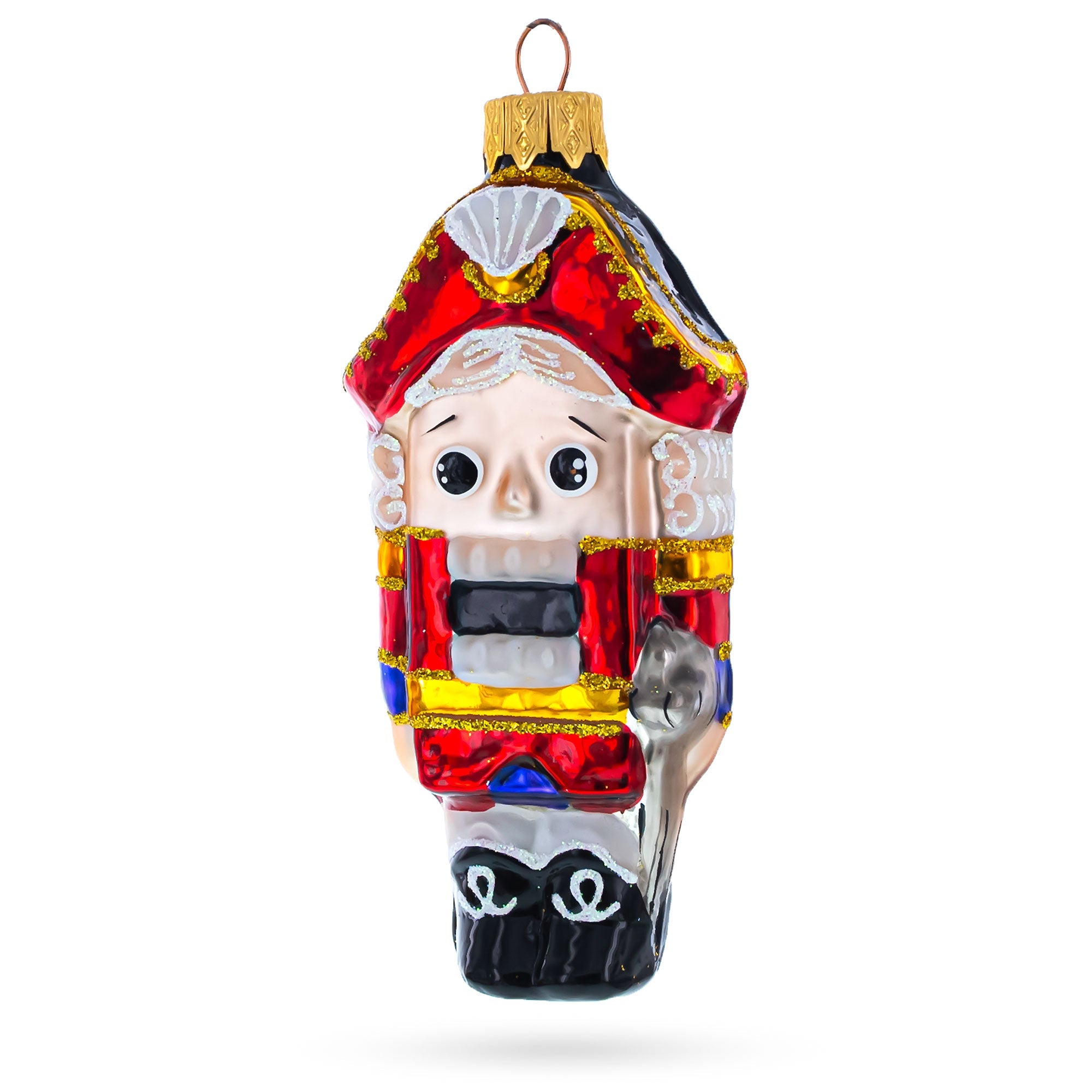 Classic and Whimsical Nutcracker Glass Christmas Ornament