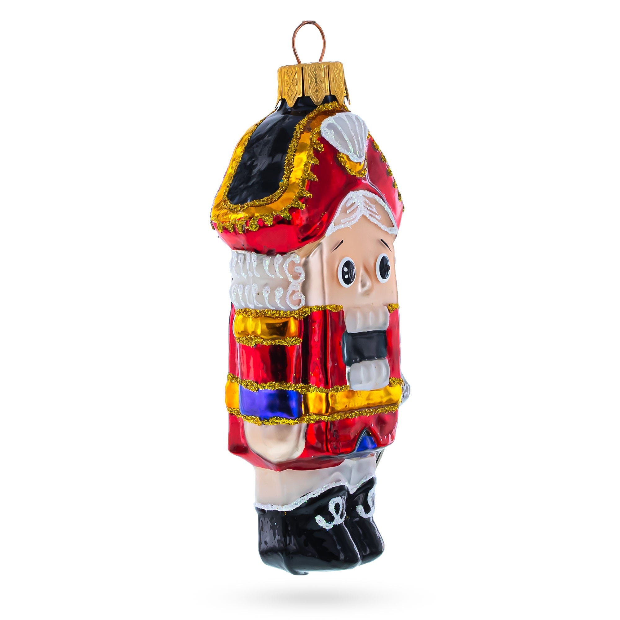 Classic and Whimsical Nutcracker Glass Christmas Ornament