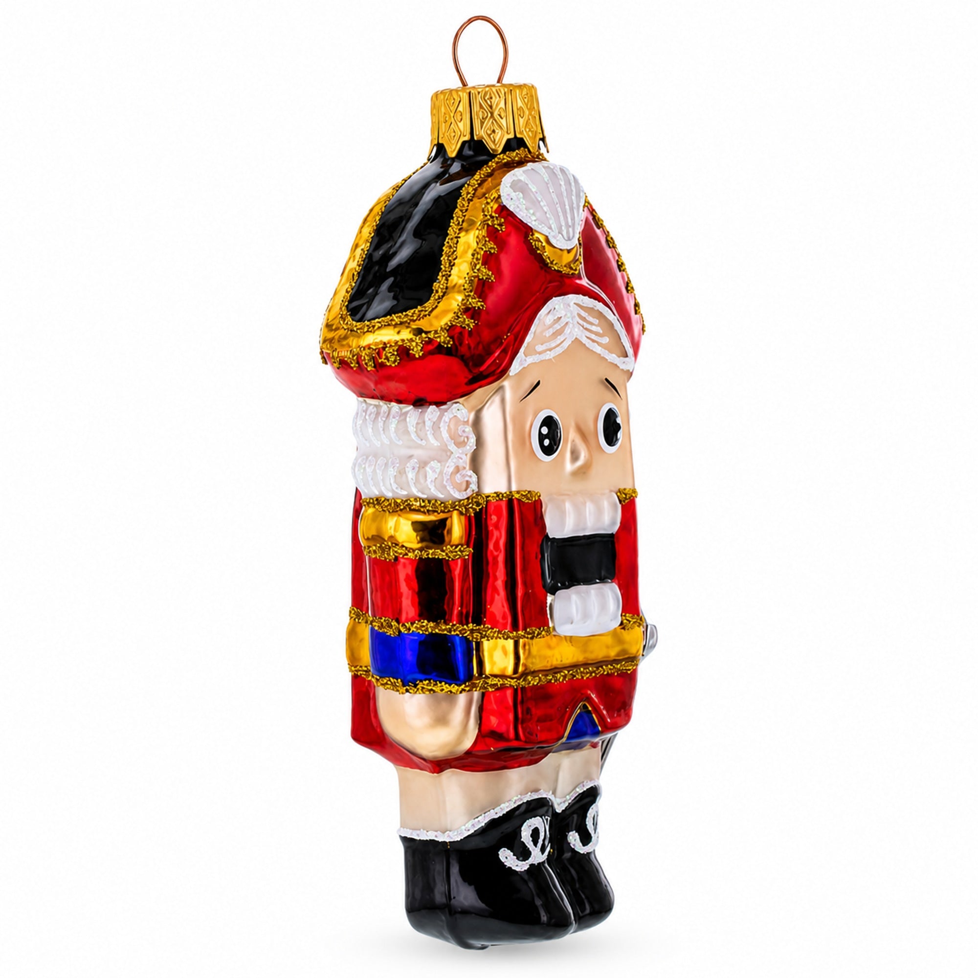 Classic and Whimsical Nutcracker Glass Christmas Ornament
