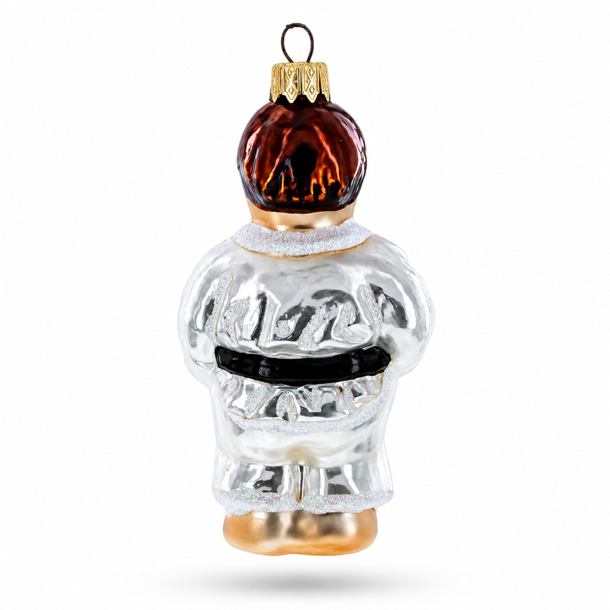 Martial Art Wrestler Glass Christmas Ornament