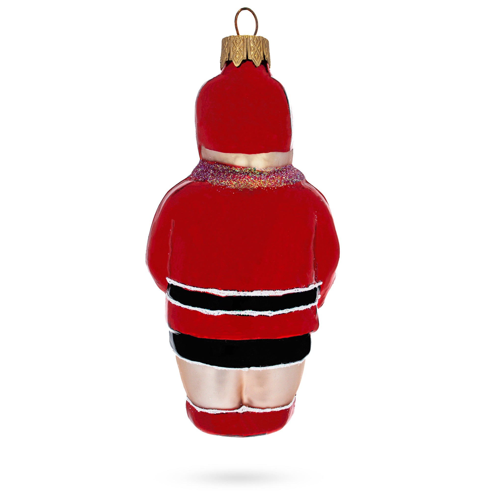 Martial Arts Wrestler in Red Costume Glass Christmas Ornament