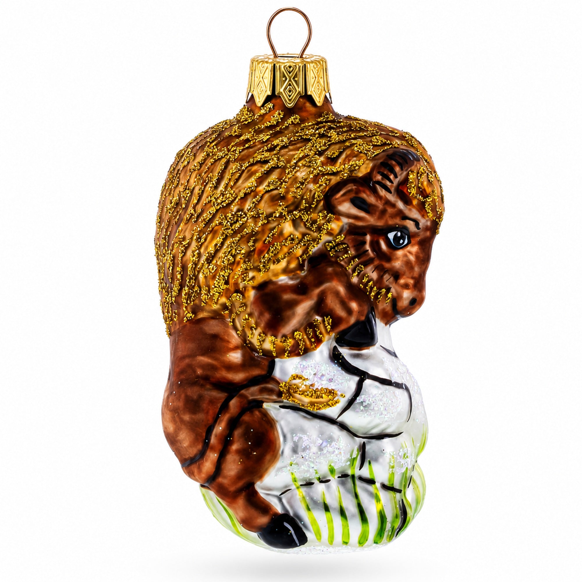 Bison Glass Christmas Ornament