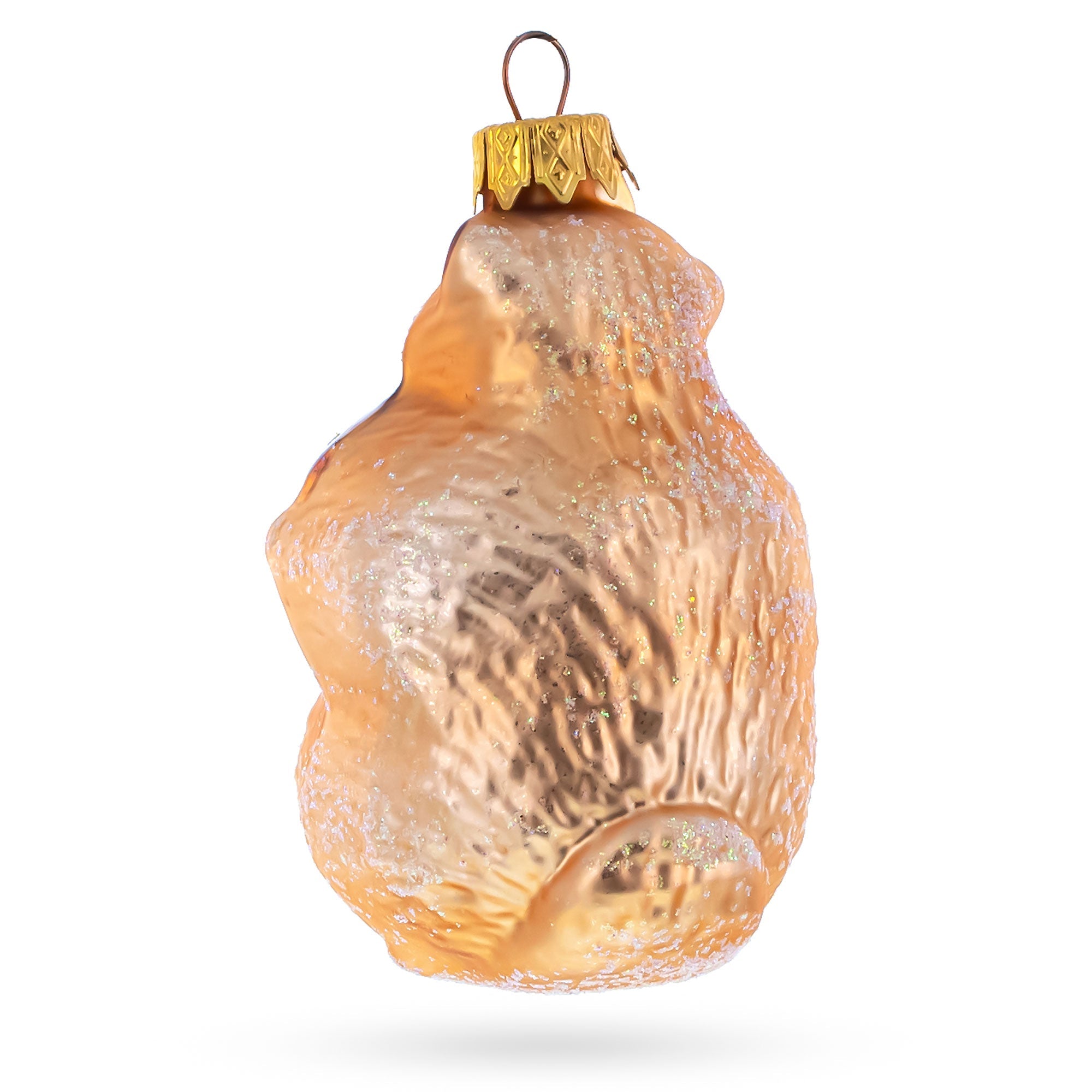 Otter Holding a Log Glass Christmas Ornament