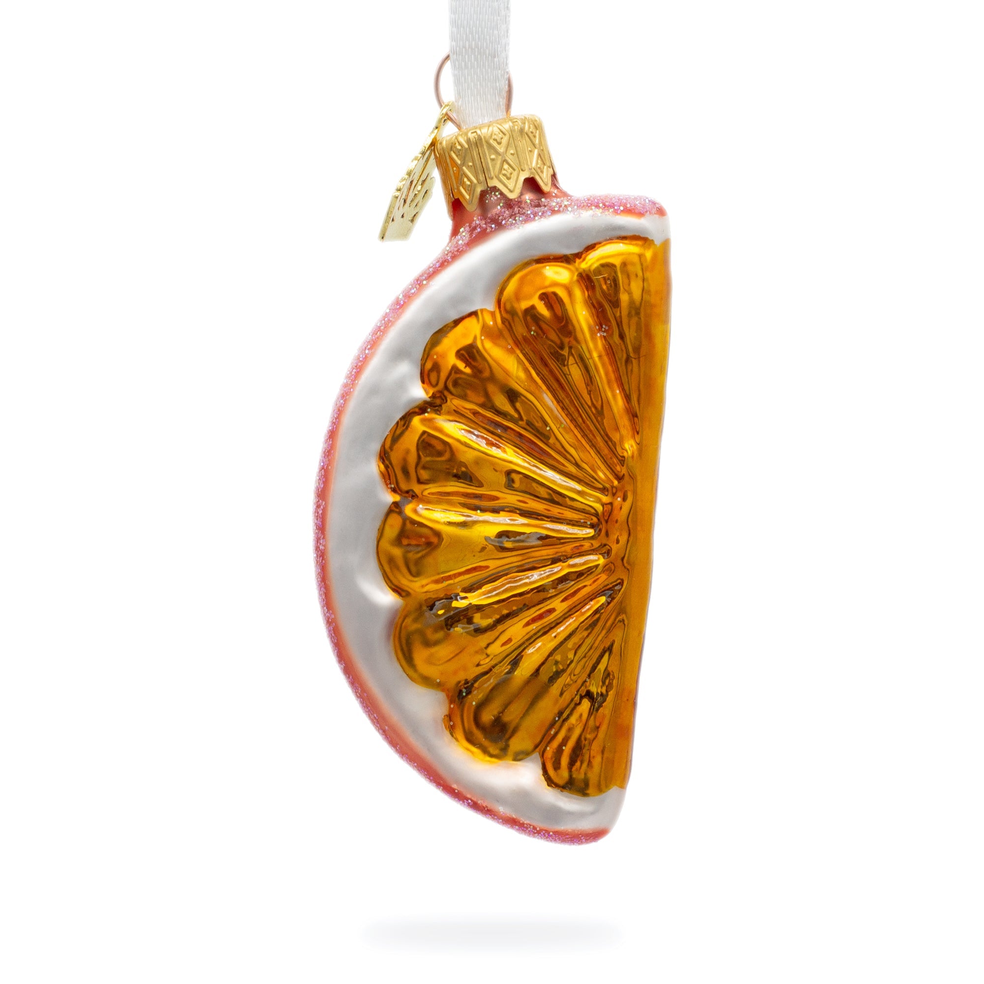 Orange Citrus Slice Glass Christmas Ornament