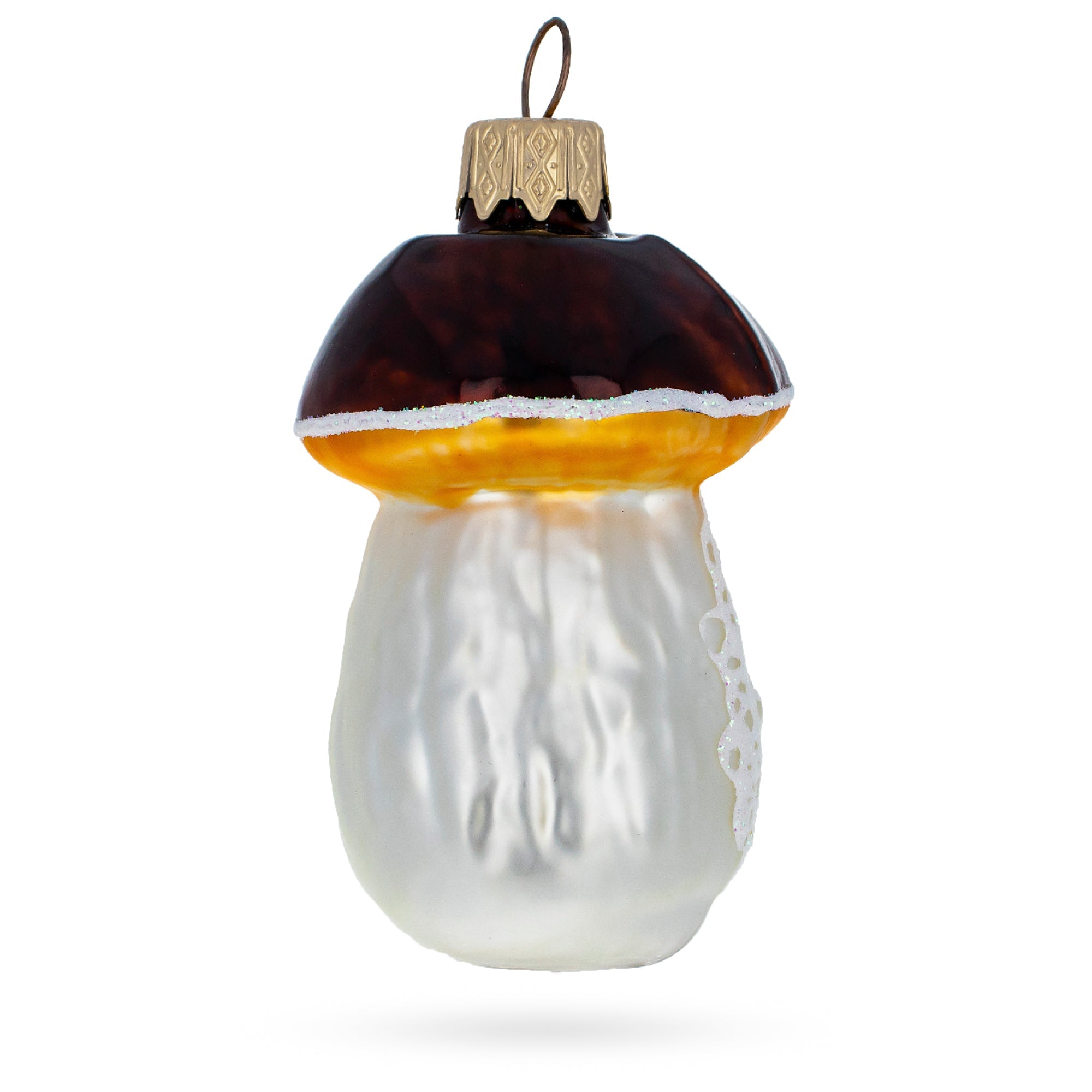 Wise Grandpa Mushroom Glass Christmas Ornament