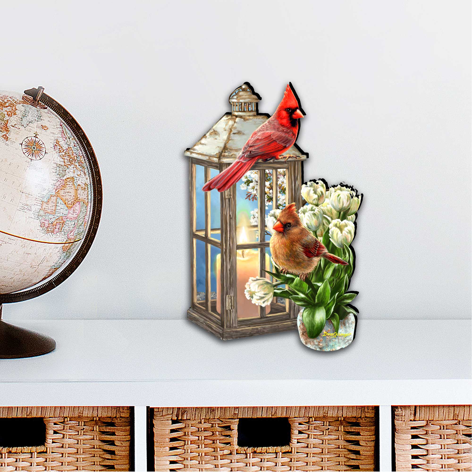 Lantern Cardinals Holiday Door Decor by D. Gelsinger - Christmas Decor - 8461057H-DG