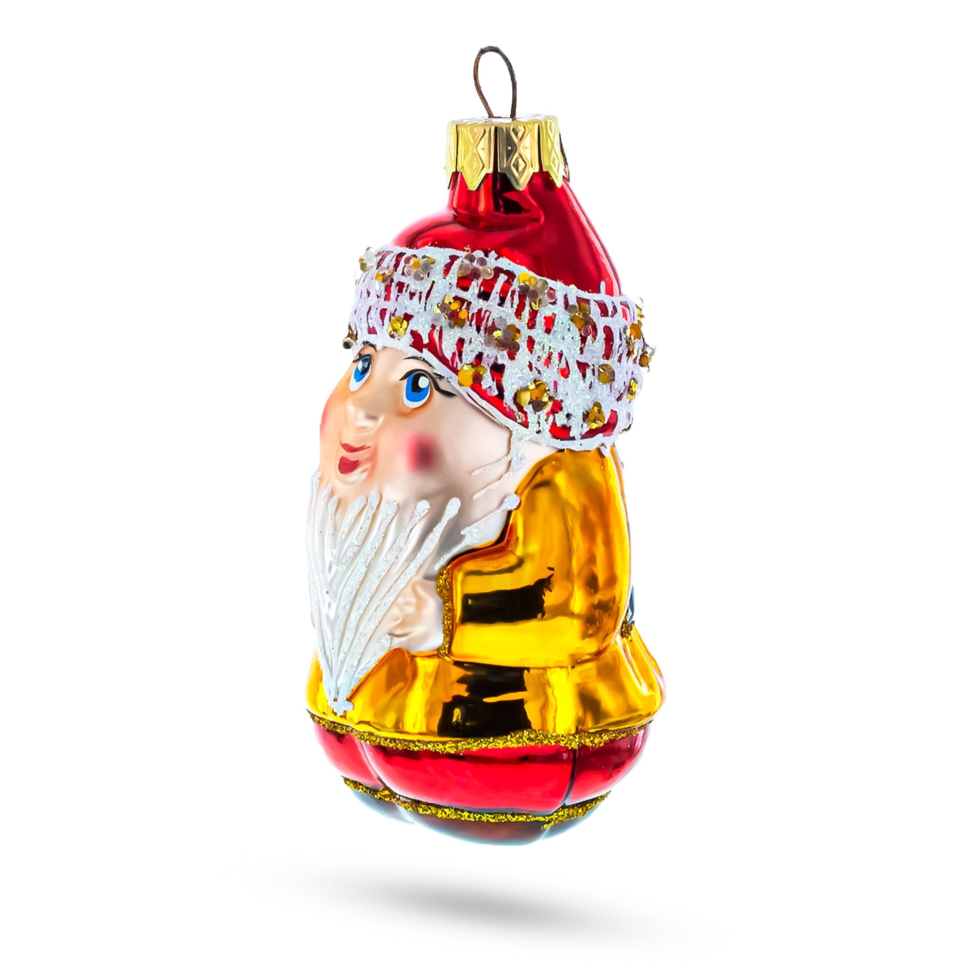Chubby Gnome Glass Christmas Ornament