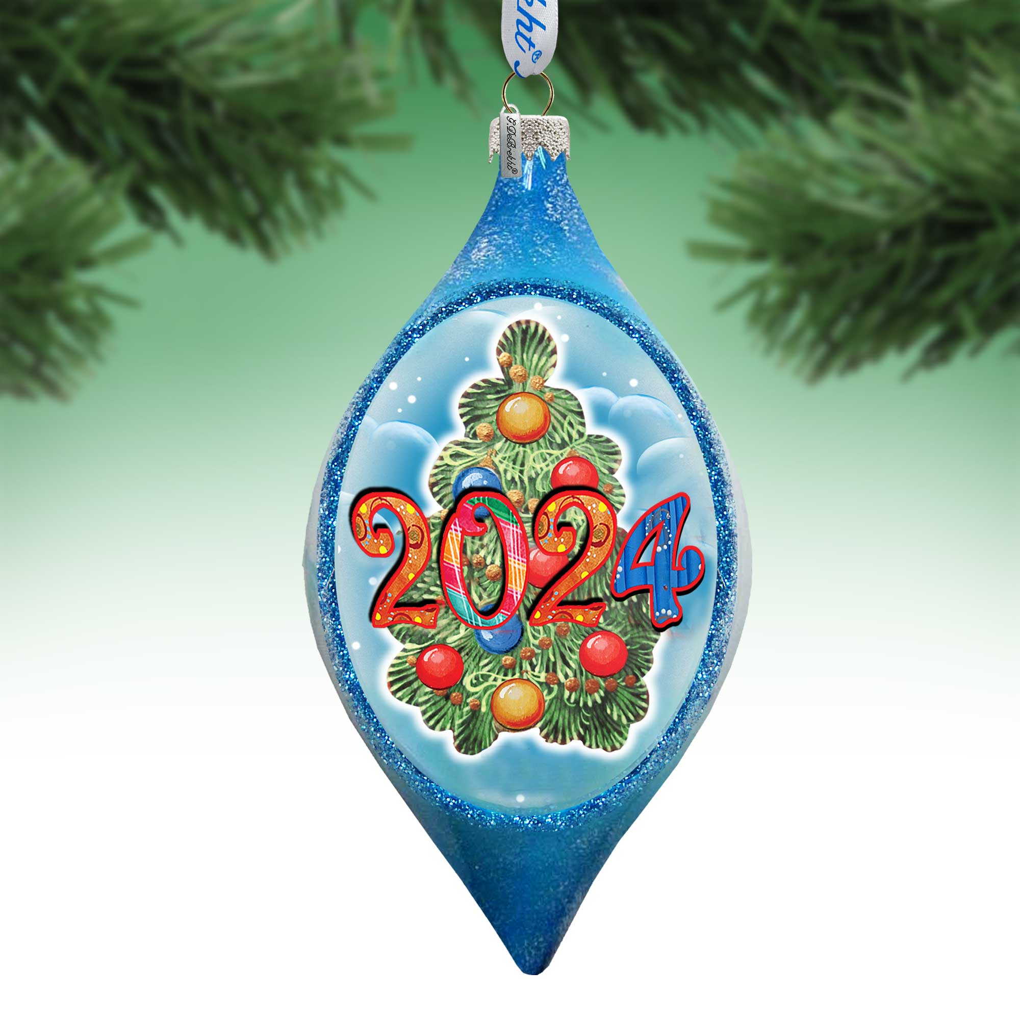 2024 Dated Christmas Glass Ornament by G. DeBrekht Christmas Décor - 757-041-D24