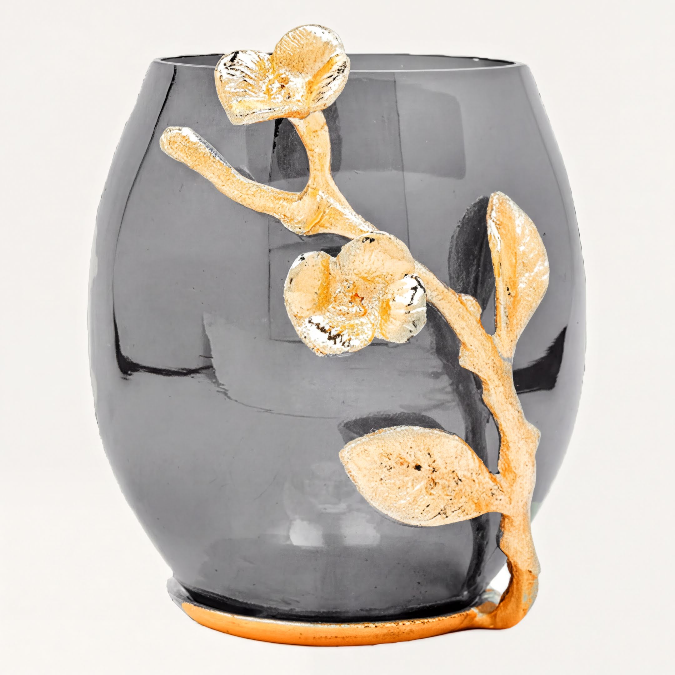 Bathroom Tumbler – Modern Black Gold Glass Brass Decorative Accessory