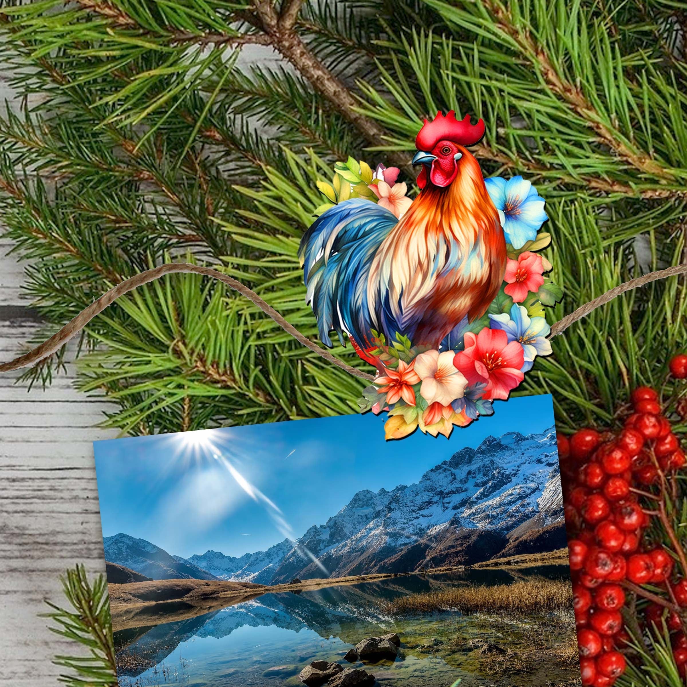 Spring on the Farm Clip-On Eco Wood Decorative Ornaments Set of 3 by G. Debrekht - Easter Decor - 8091056C-S3