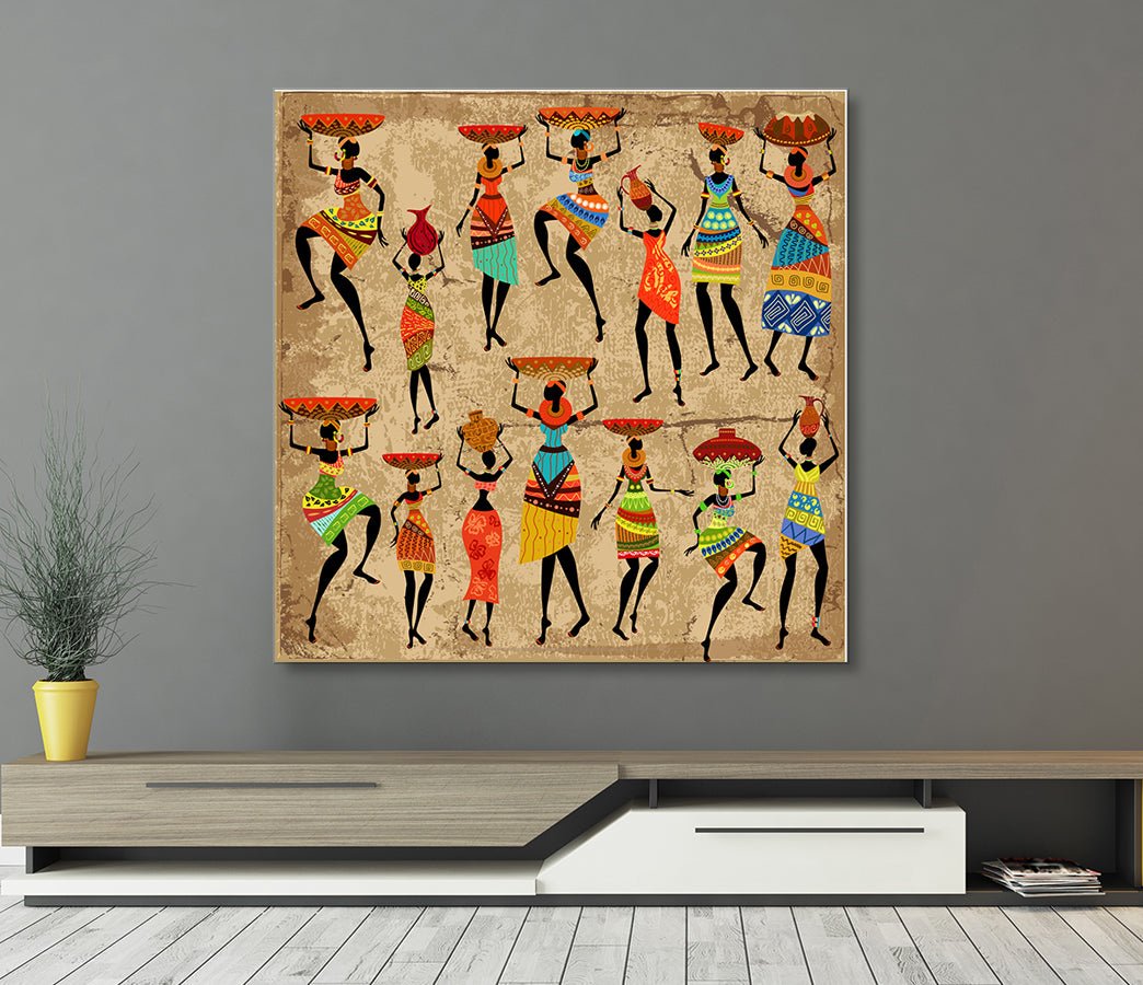 African Woman Art Framed Canvas Wall Art African Tribal Black Art