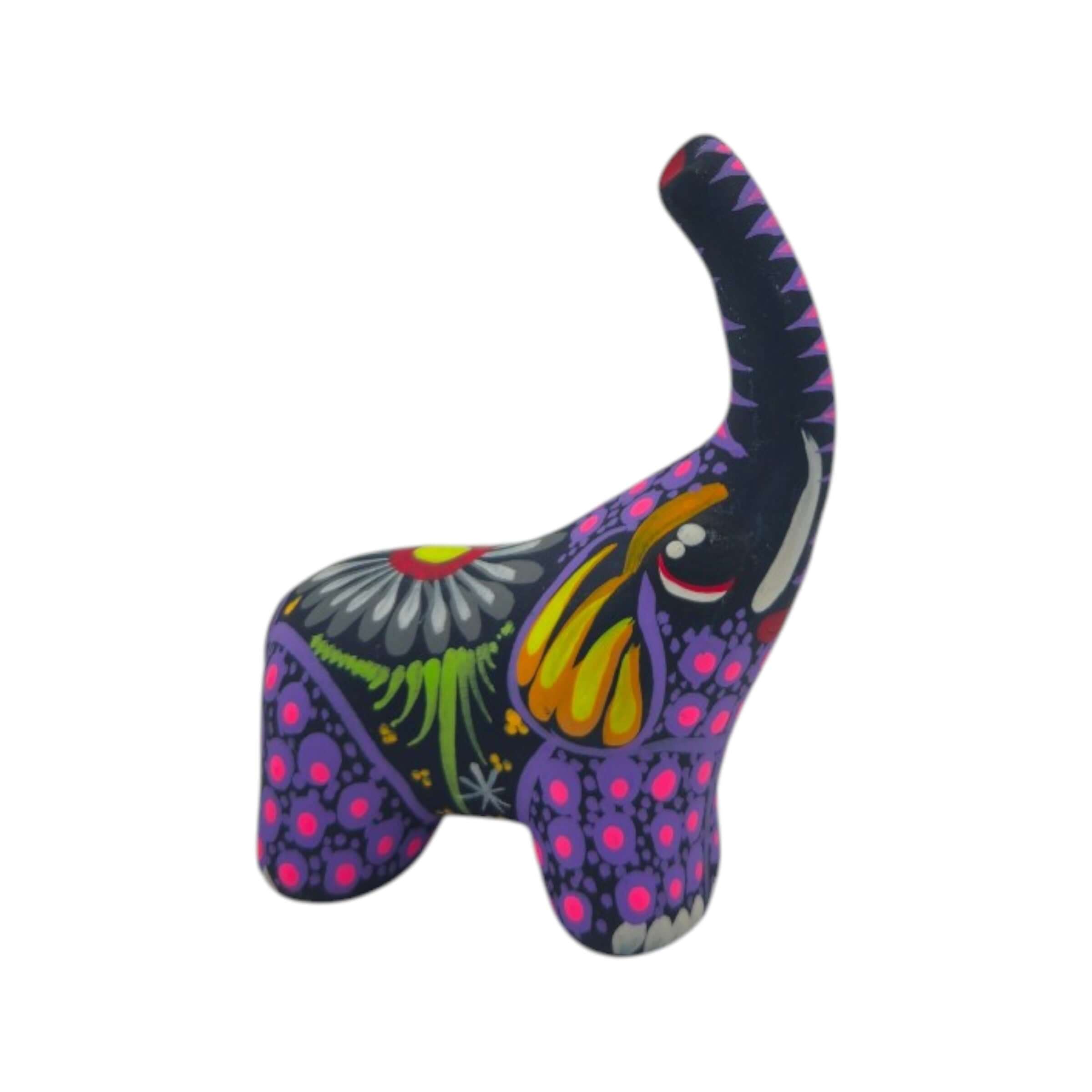 Alebrije Elephant Figurine | Colorful Mexican Folk Art