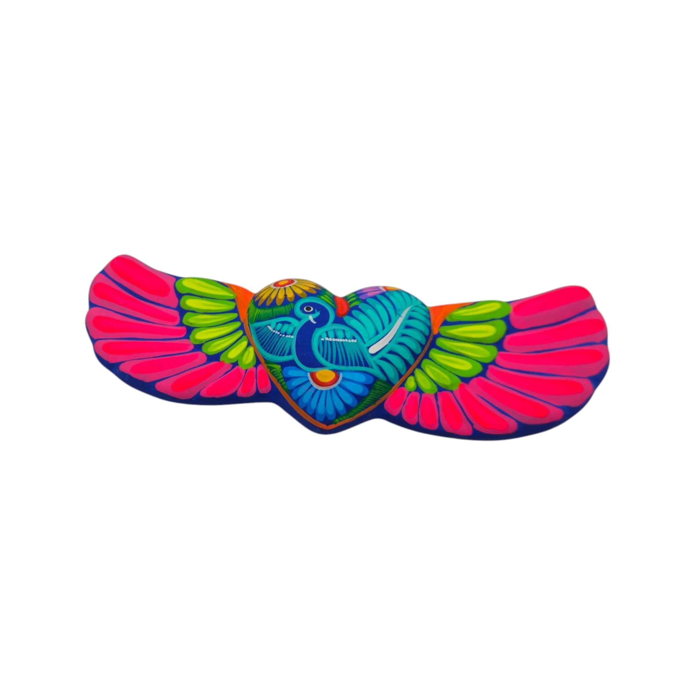Alebrije Heart Wall Art | Colorful Mexican Wings