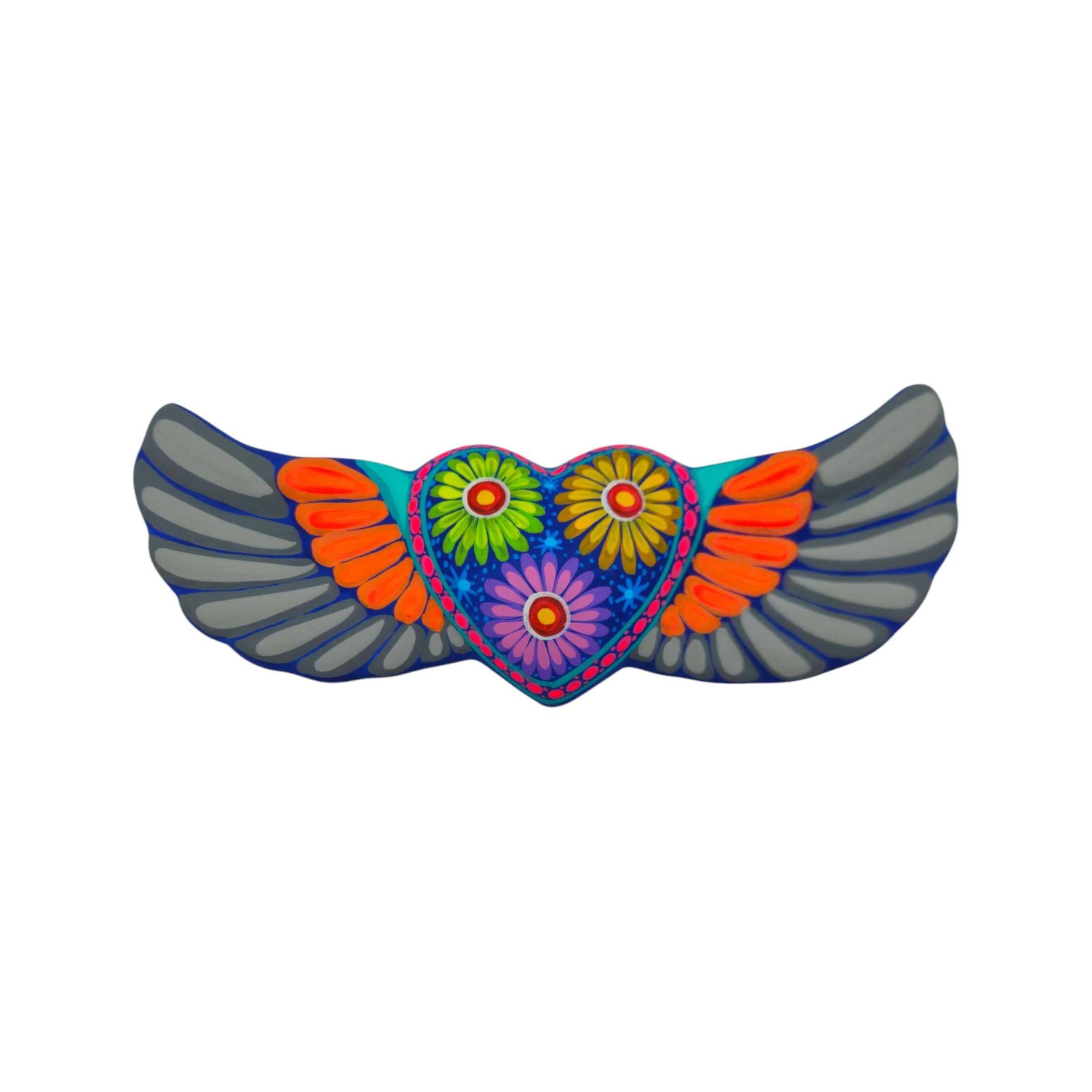 Alebrije Heart Wall Art | Colorful Mexican Wings