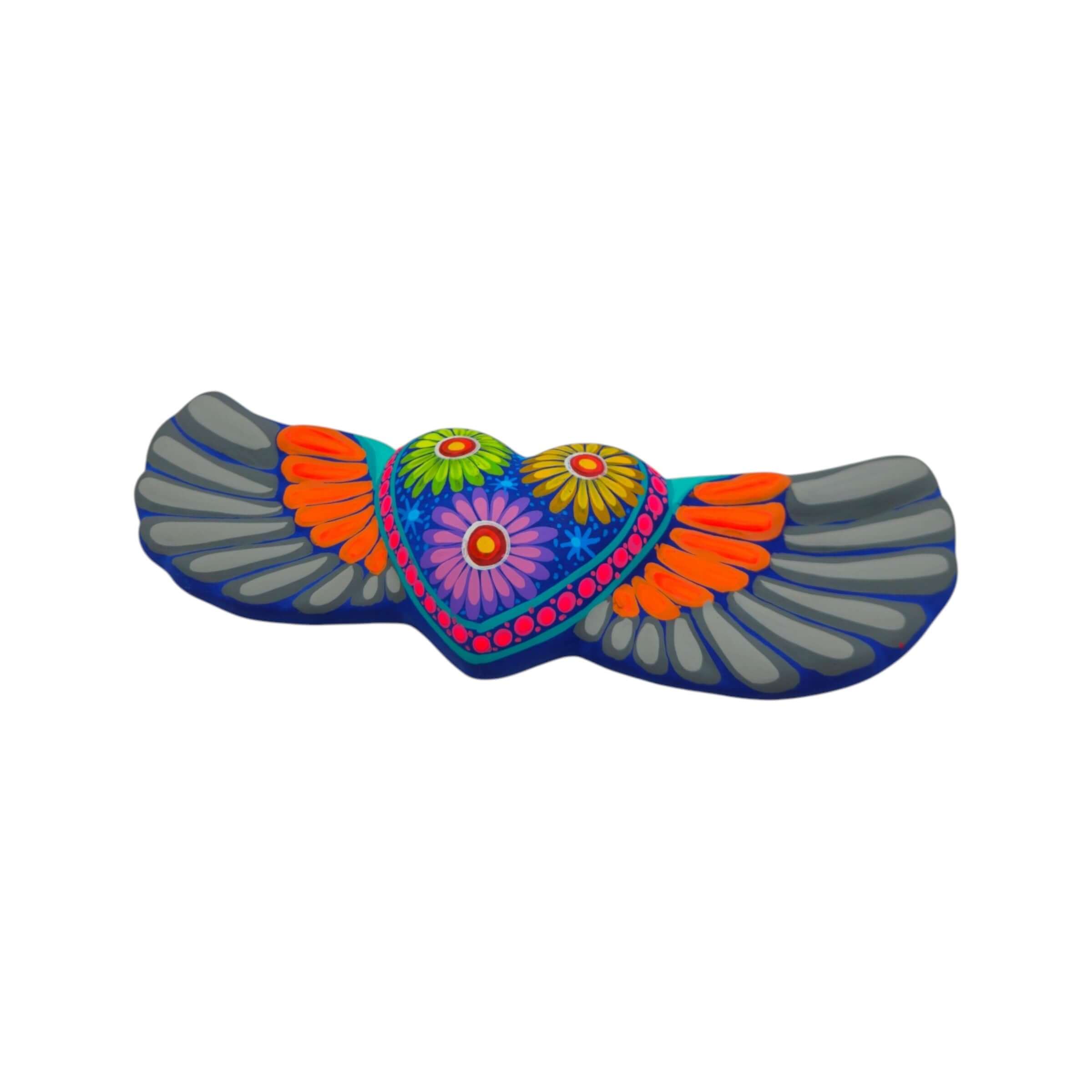 Alebrije Heart Wall Art | Colorful Mexican Wings