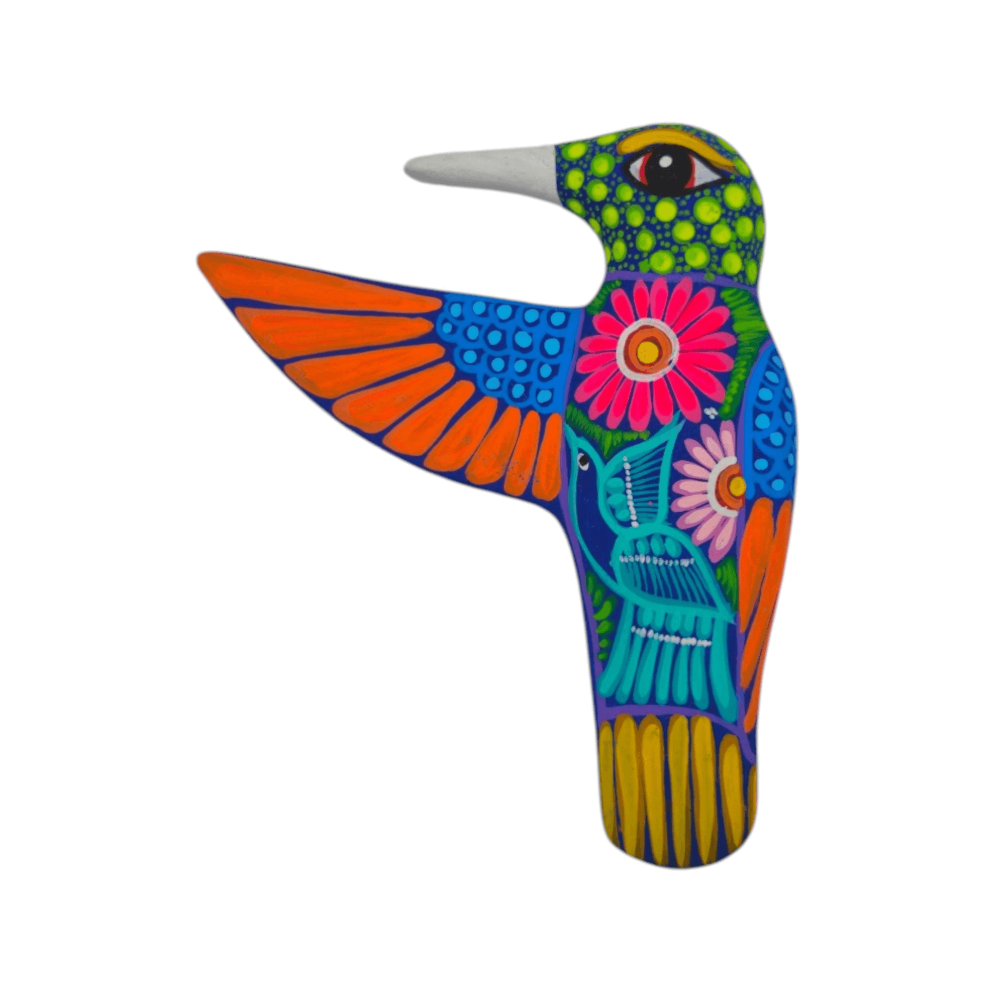 Alebrije Hummingbird Wall Art | Ceramic Mexican Folk Decor