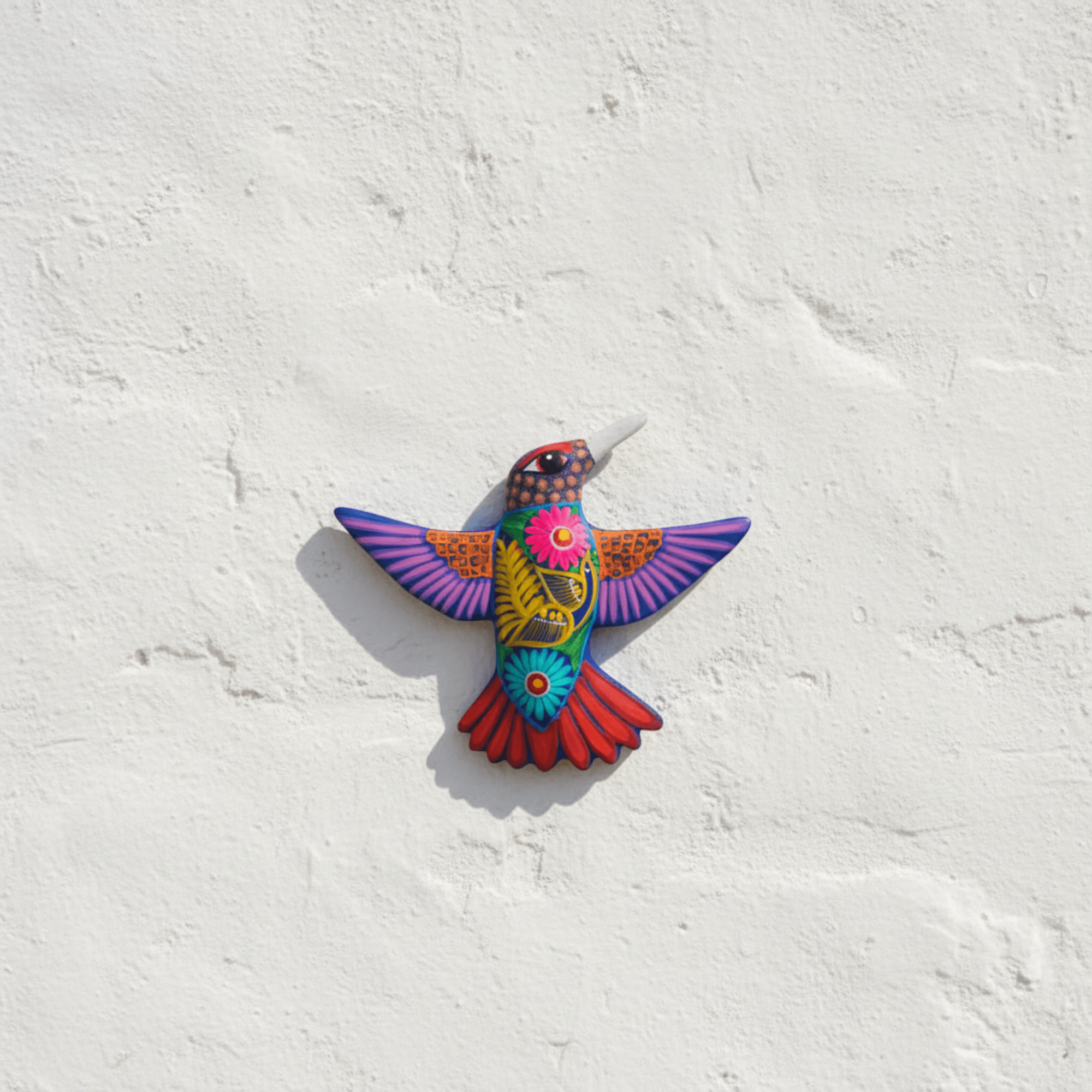 Alebrije Hummingbird Wall Art | Hand-Painted Ceramic Decor