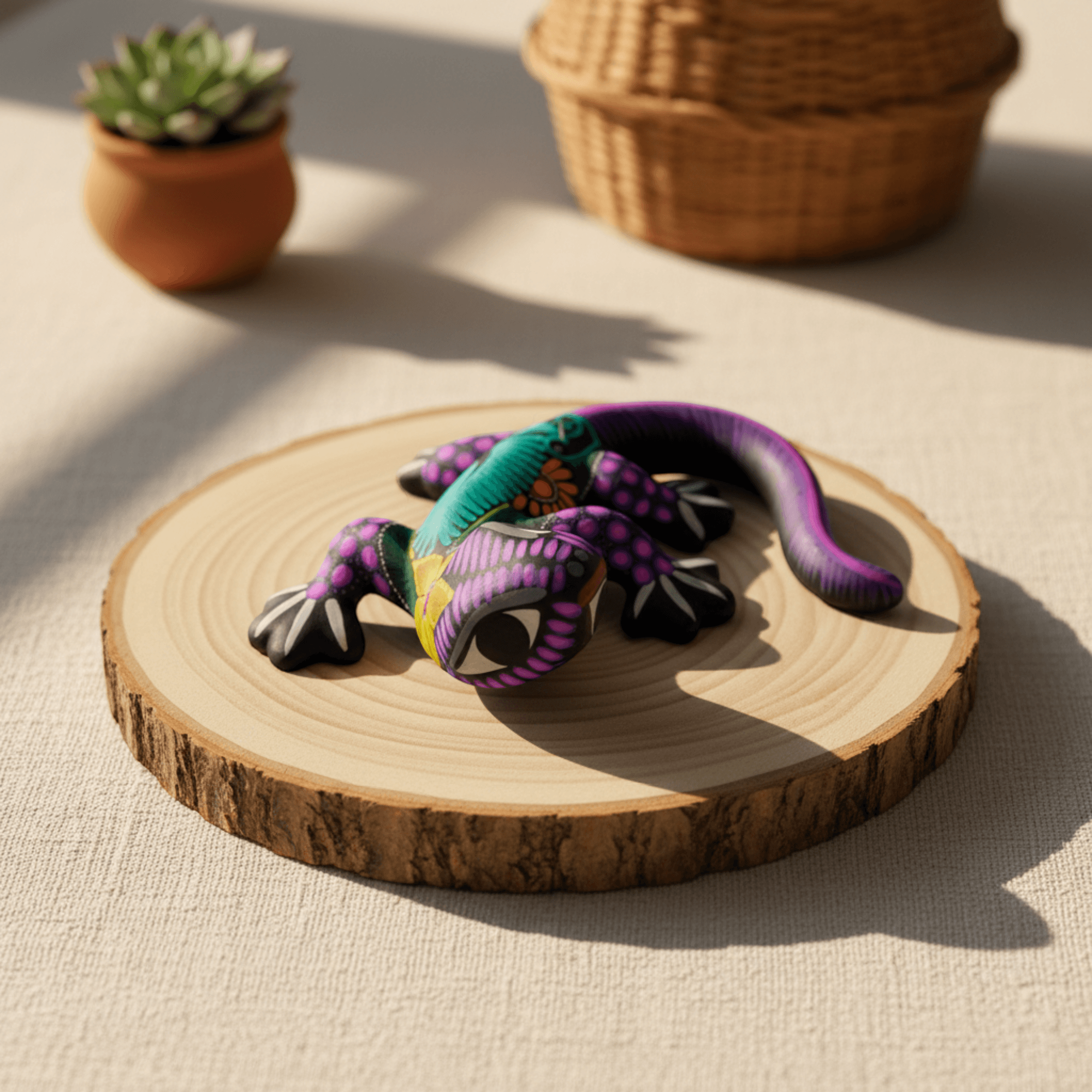 Alebrije Lizard Figurine | Mexican Wall Art