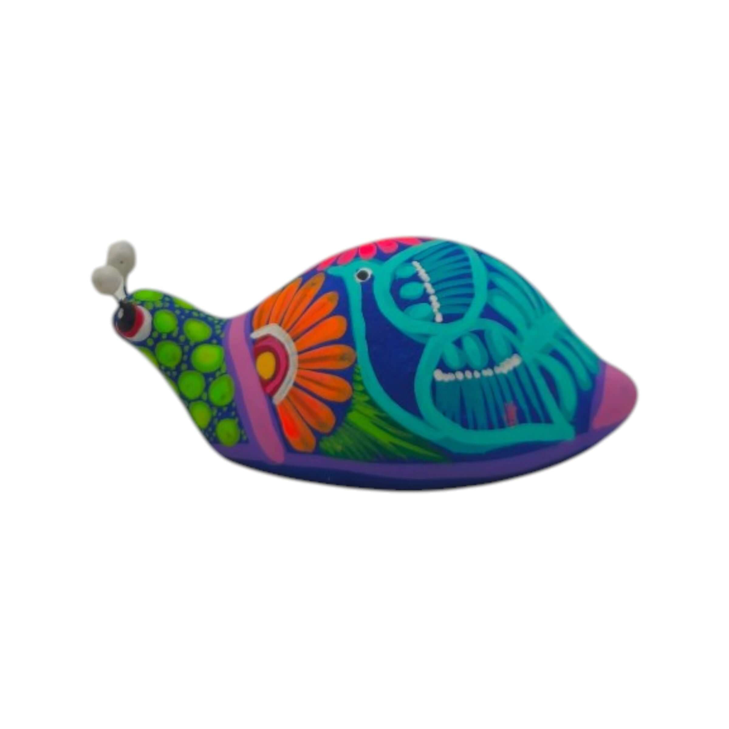 Alebrije Snail Figurine | Colorful Hand-Painted Design